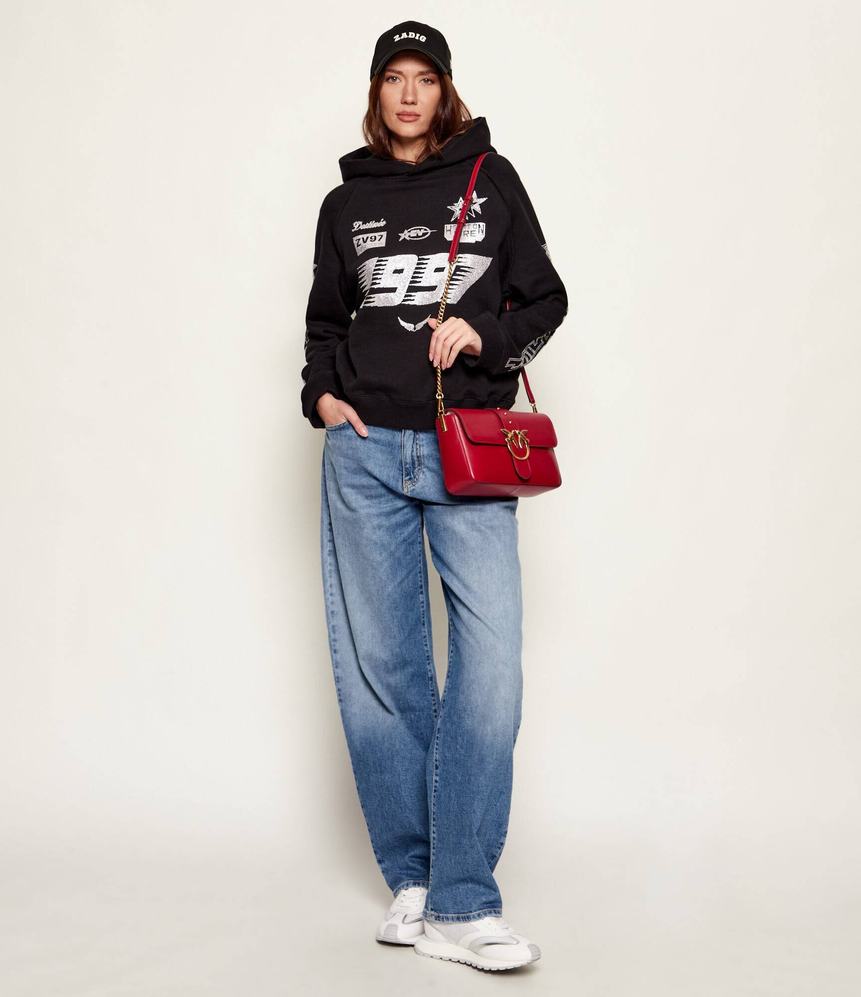 Pinko De piele geantă poștaș LOVE ONE CLASSIC SLOUCHY