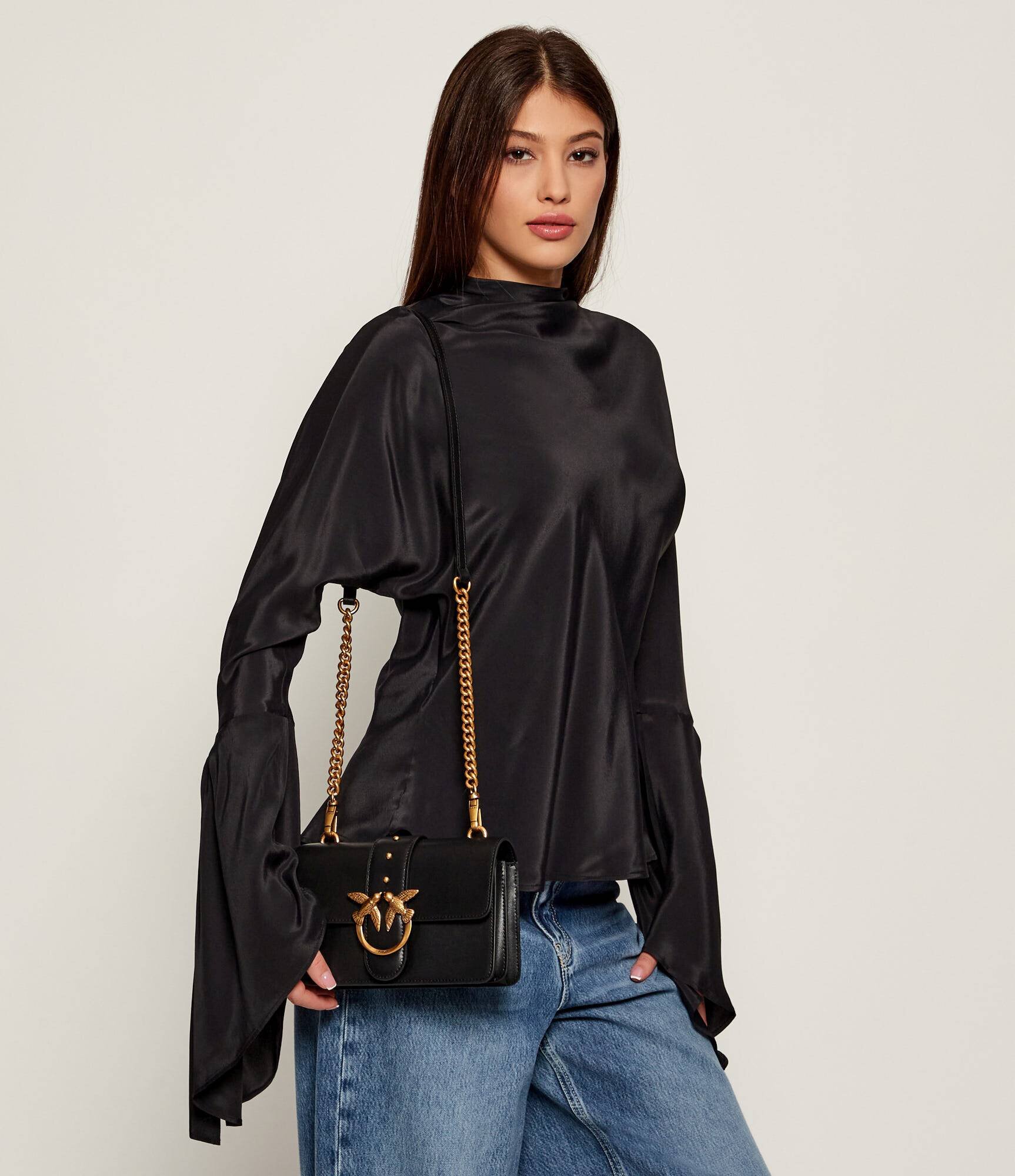 Pinko De piele geantă poștaș LOVE ONE MINI CL