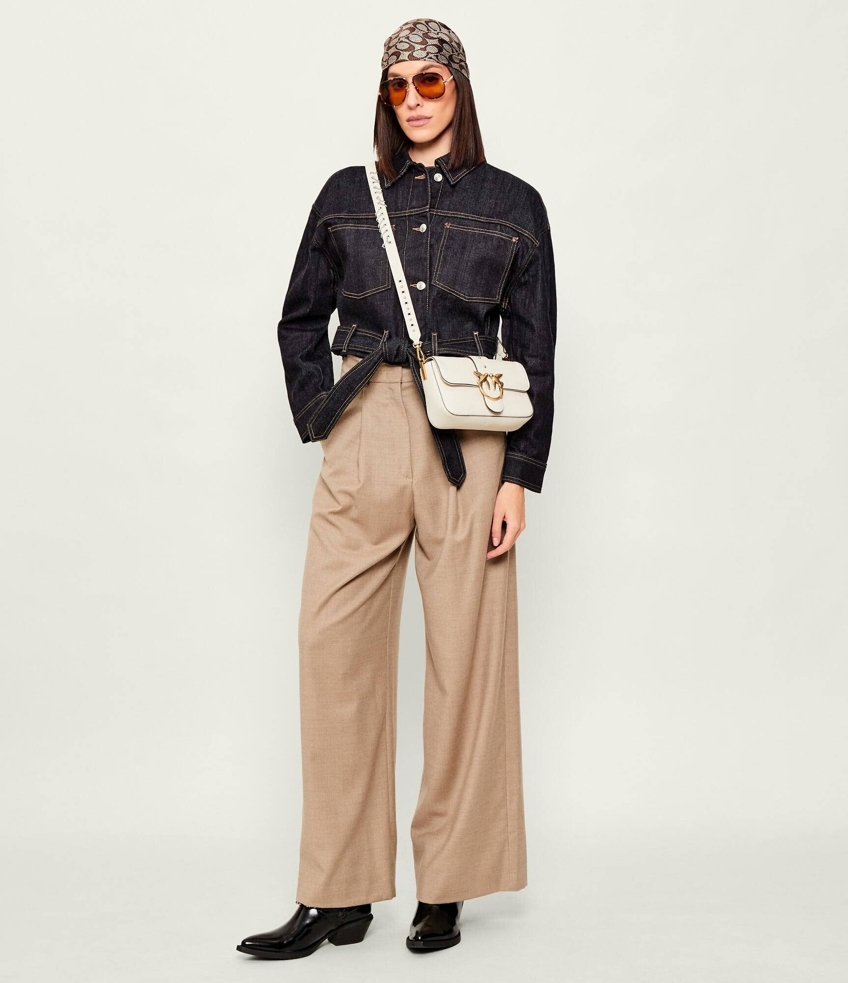 Pinko De piele geantă poștaș LOVE ONE MINI SLOUCHY