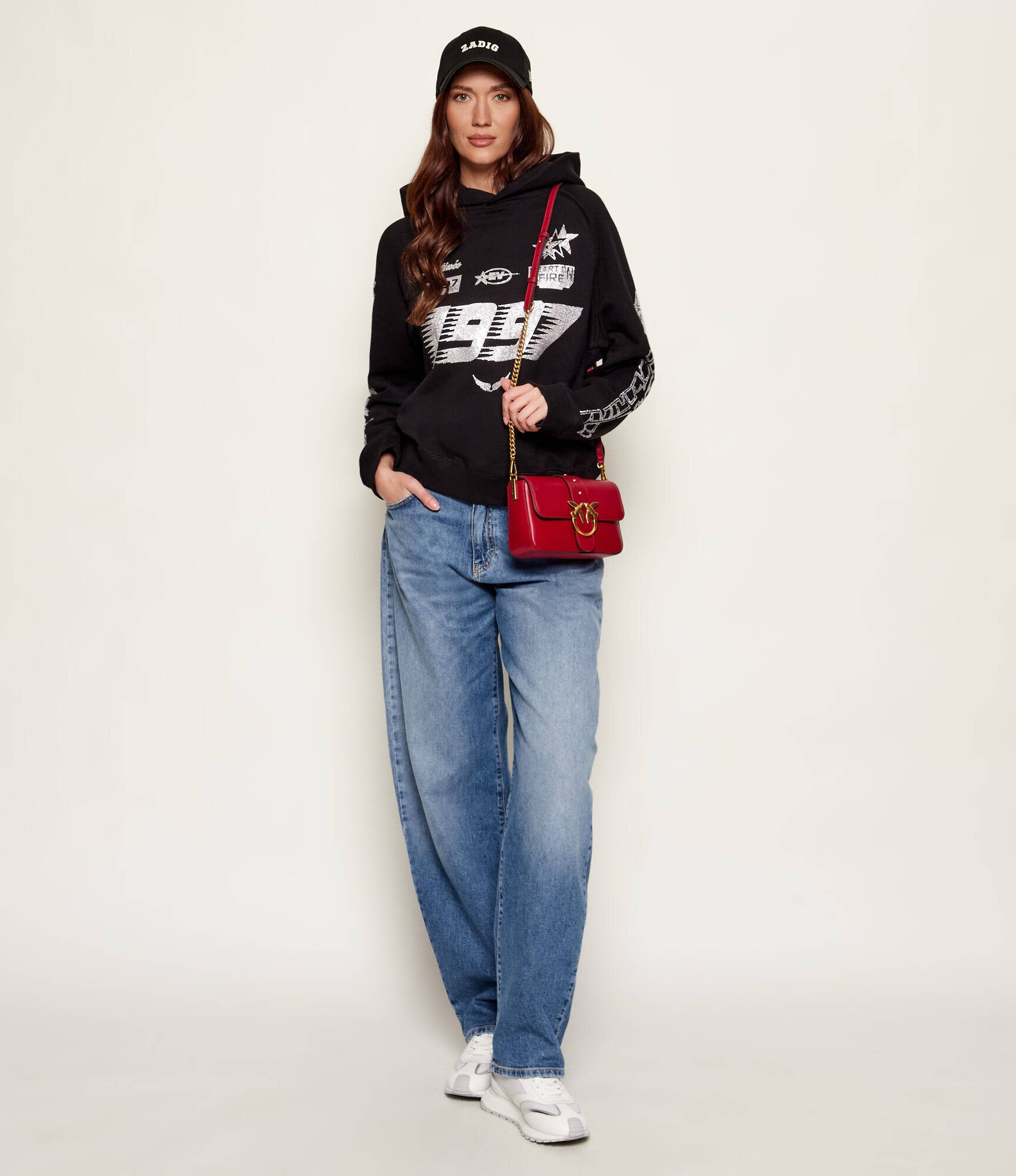 Pinko De piele geantă poștaș LOVE ONE MINI SLOUCHY