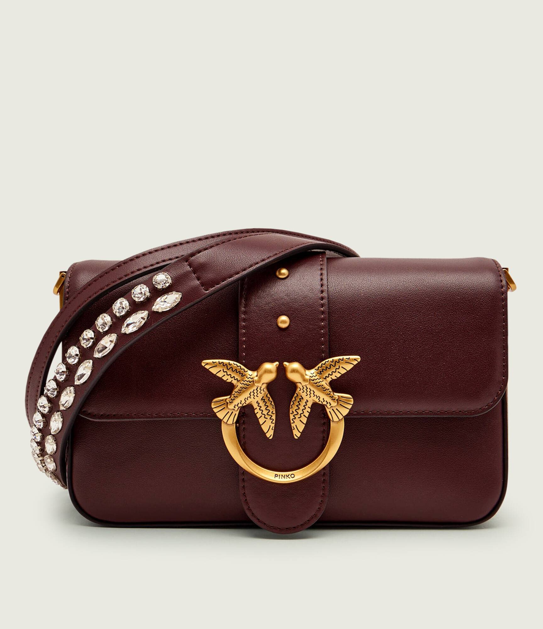 Pinko De piele geantă poștaș LOVE ONE MINI SLOUCHY