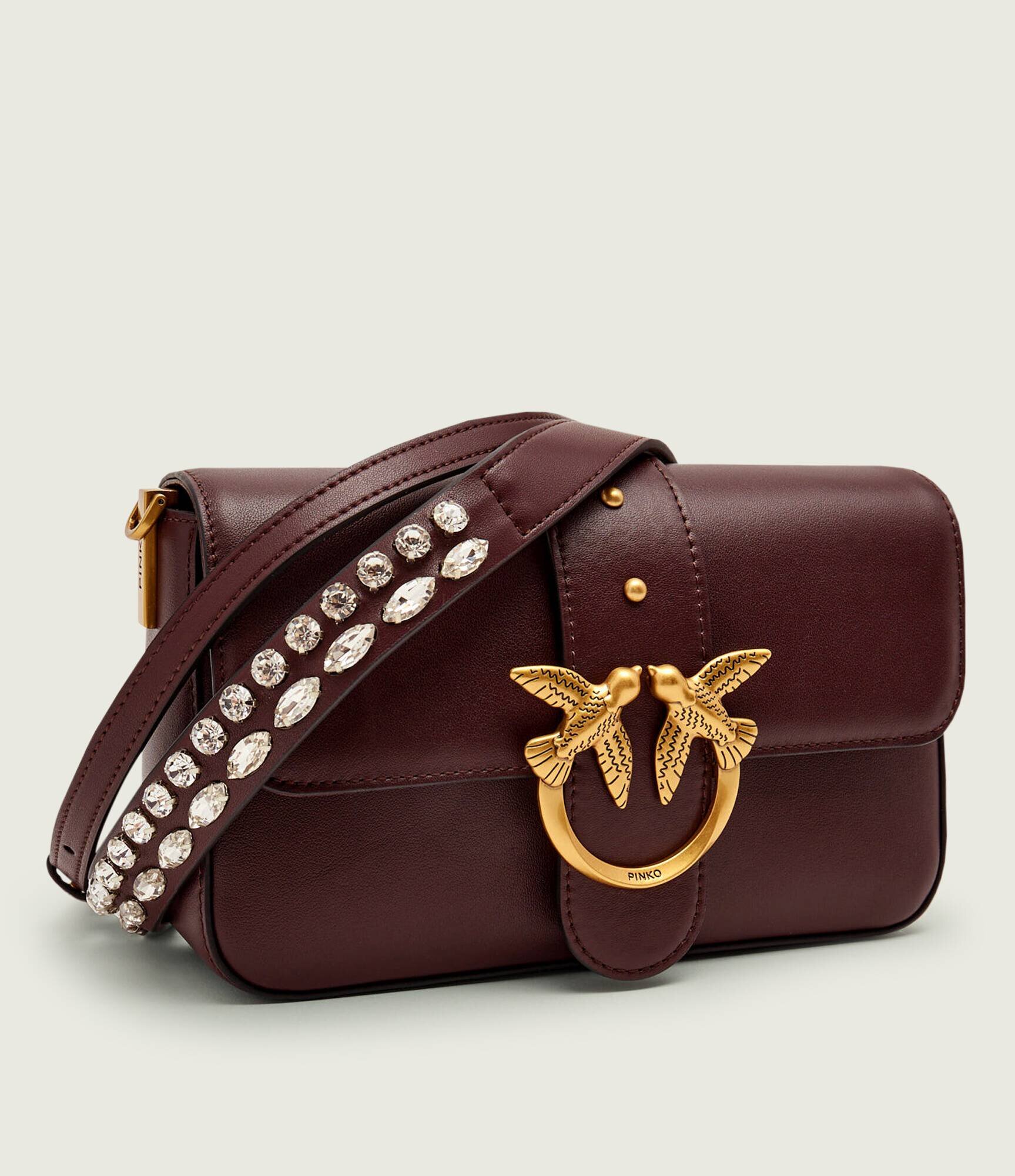 Pinko De piele geantă poștaș LOVE ONE MINI SLOUCHY