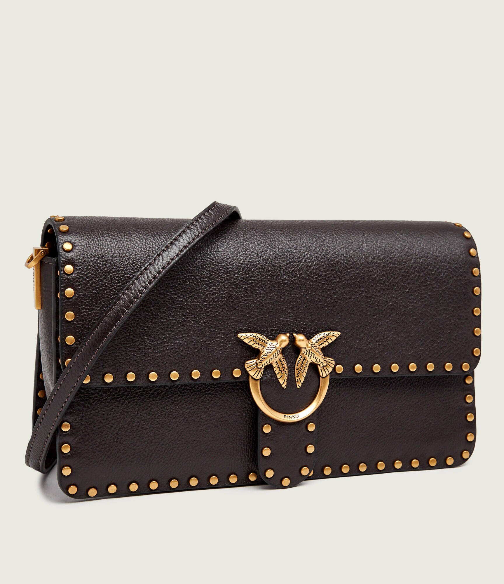 Pinko De piele geantă poștaș Love One Slouchy Cl