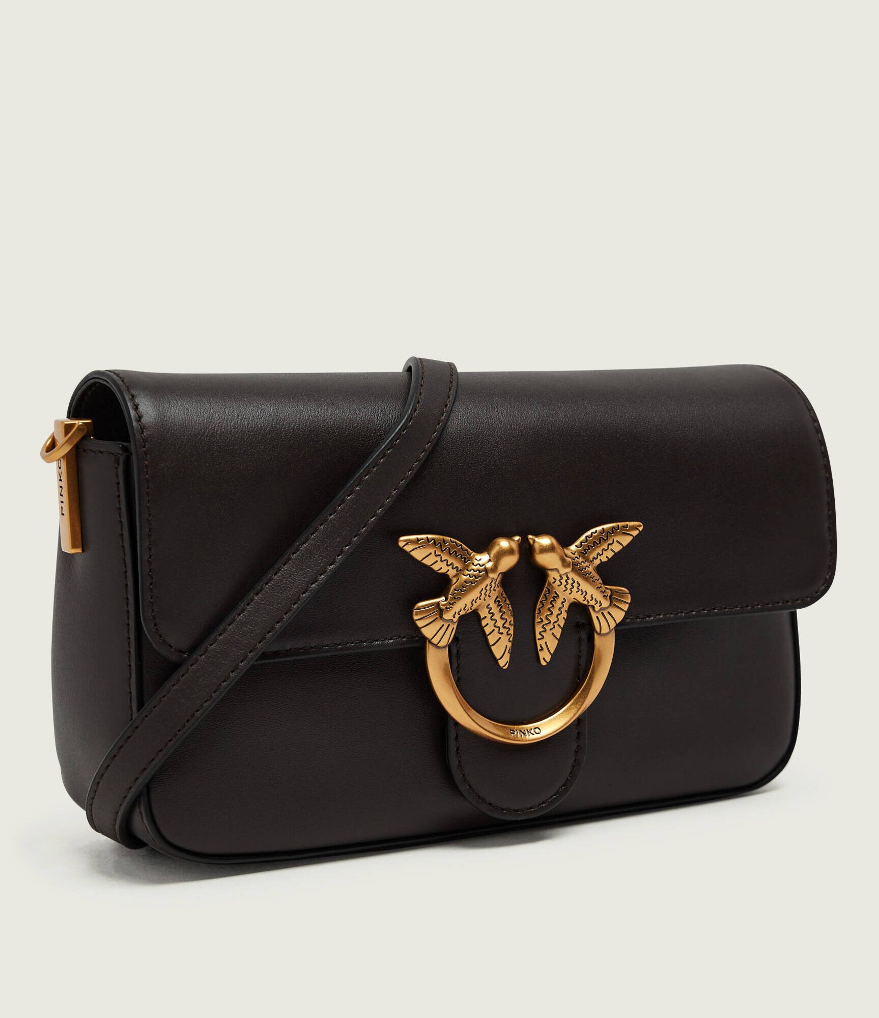 Pinko De piele geantă poștaș Love One Slouchy Mini