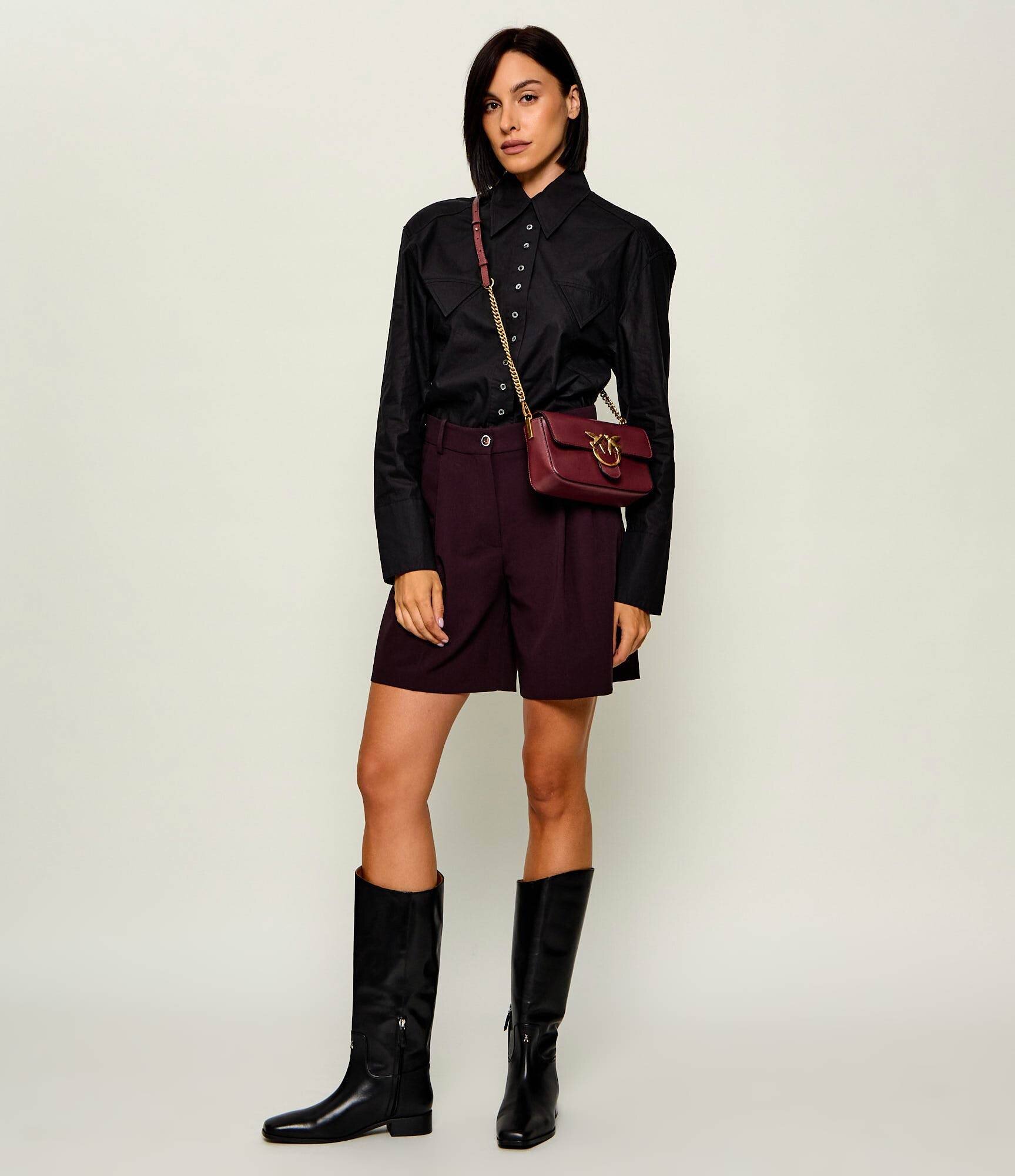 Pinko De piele geantă poștaș Love One Slouchy Mini