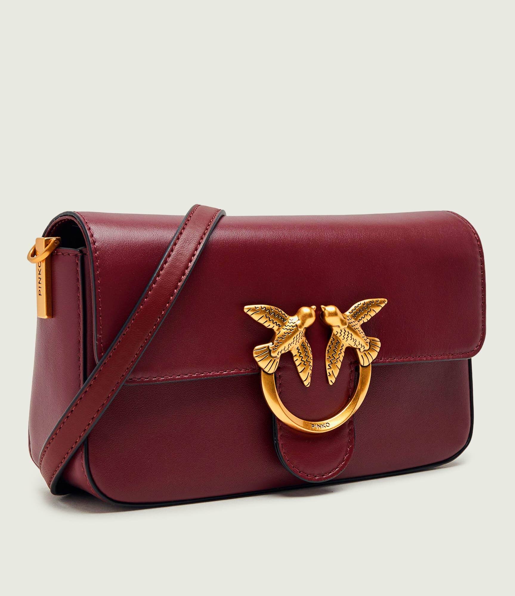 Pinko De piele geantă poștaș Love One Slouchy Mini