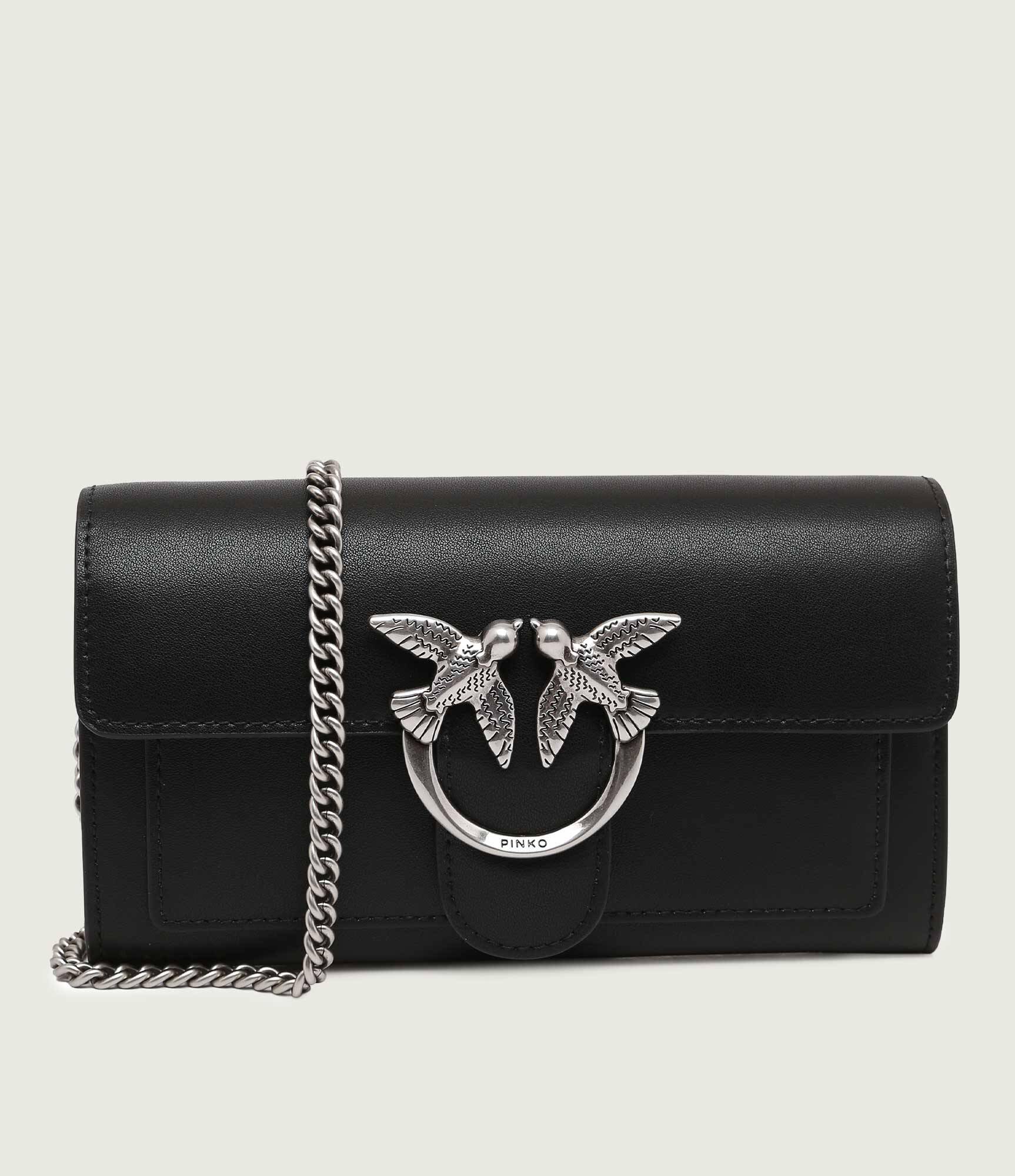 Pinko De piele geantă poștaș LOVE ONE WALLET C VITELLO SETA