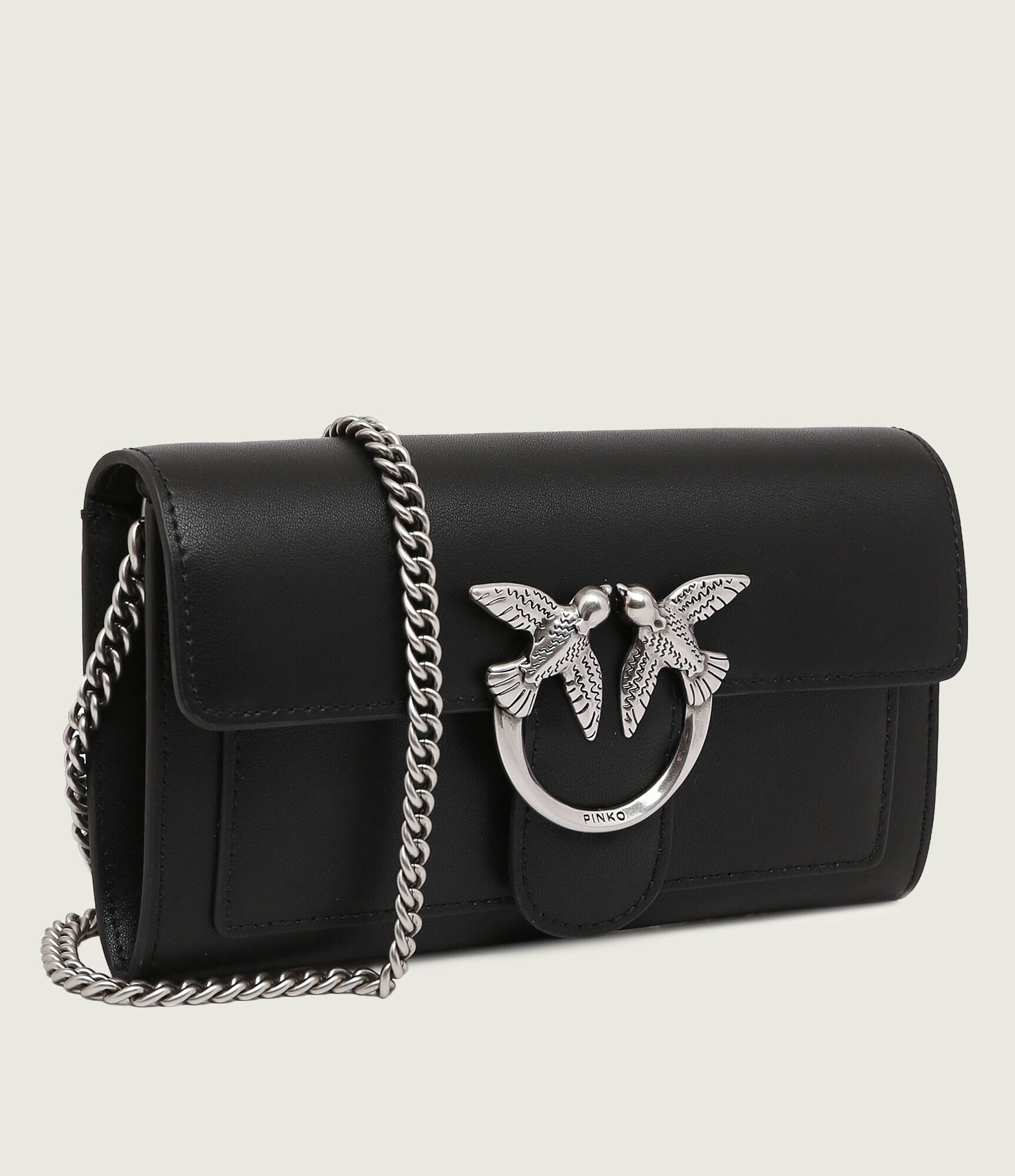 Pinko De piele geantă poștaș LOVE ONE WALLET C VITELLO SETA
