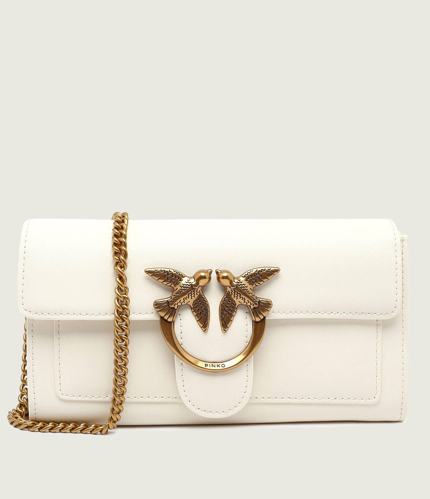 Pinko De piele geantă poștaș LOVE ONE WALLET C VITELLO SETA
