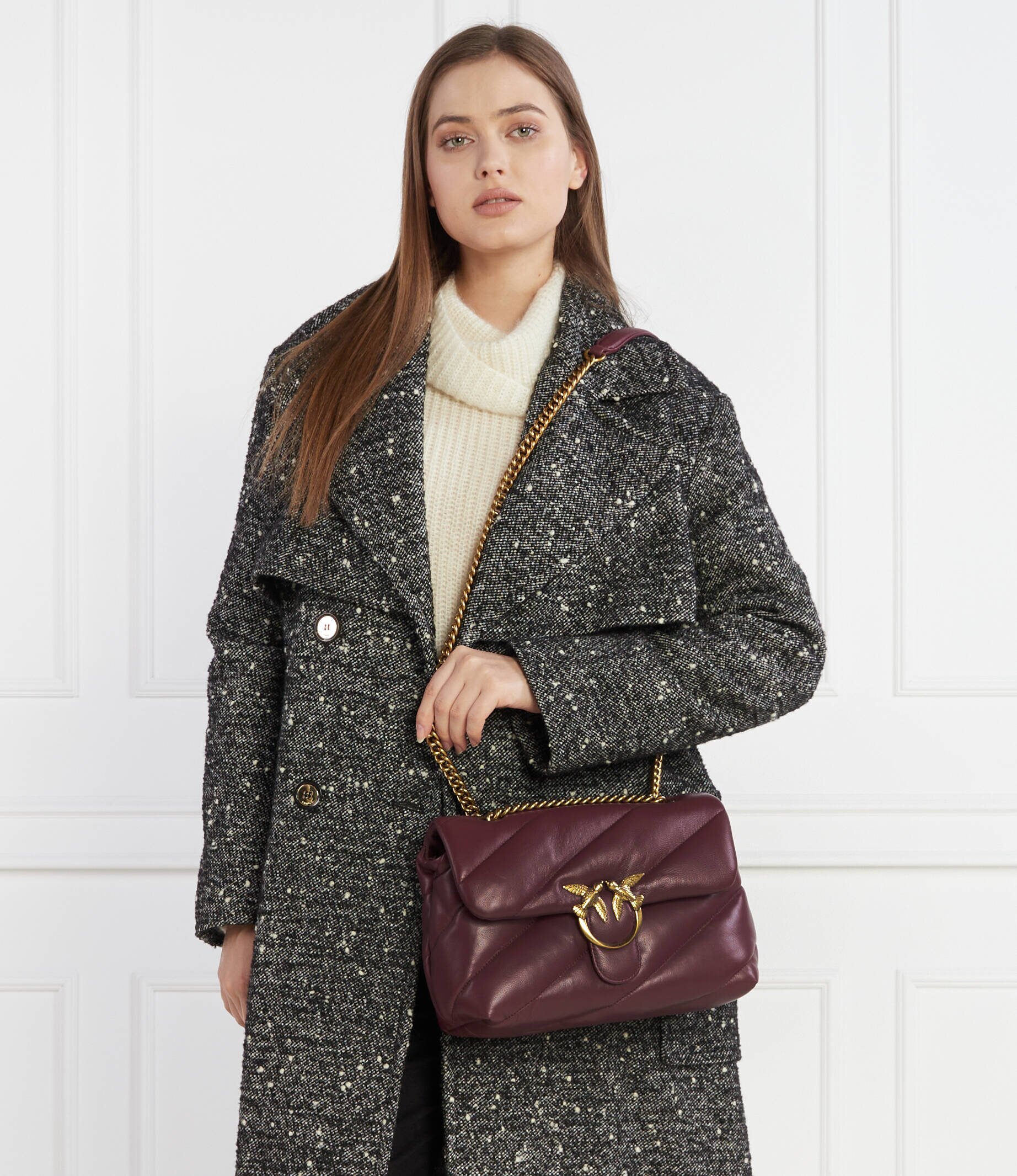 Pinko De piele geantă poștaș love puff classic