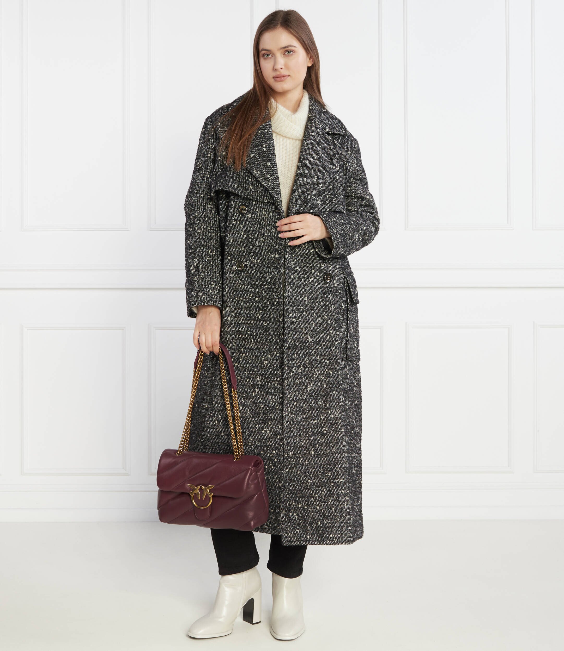 Pinko De piele geantă poștaș love puff classic