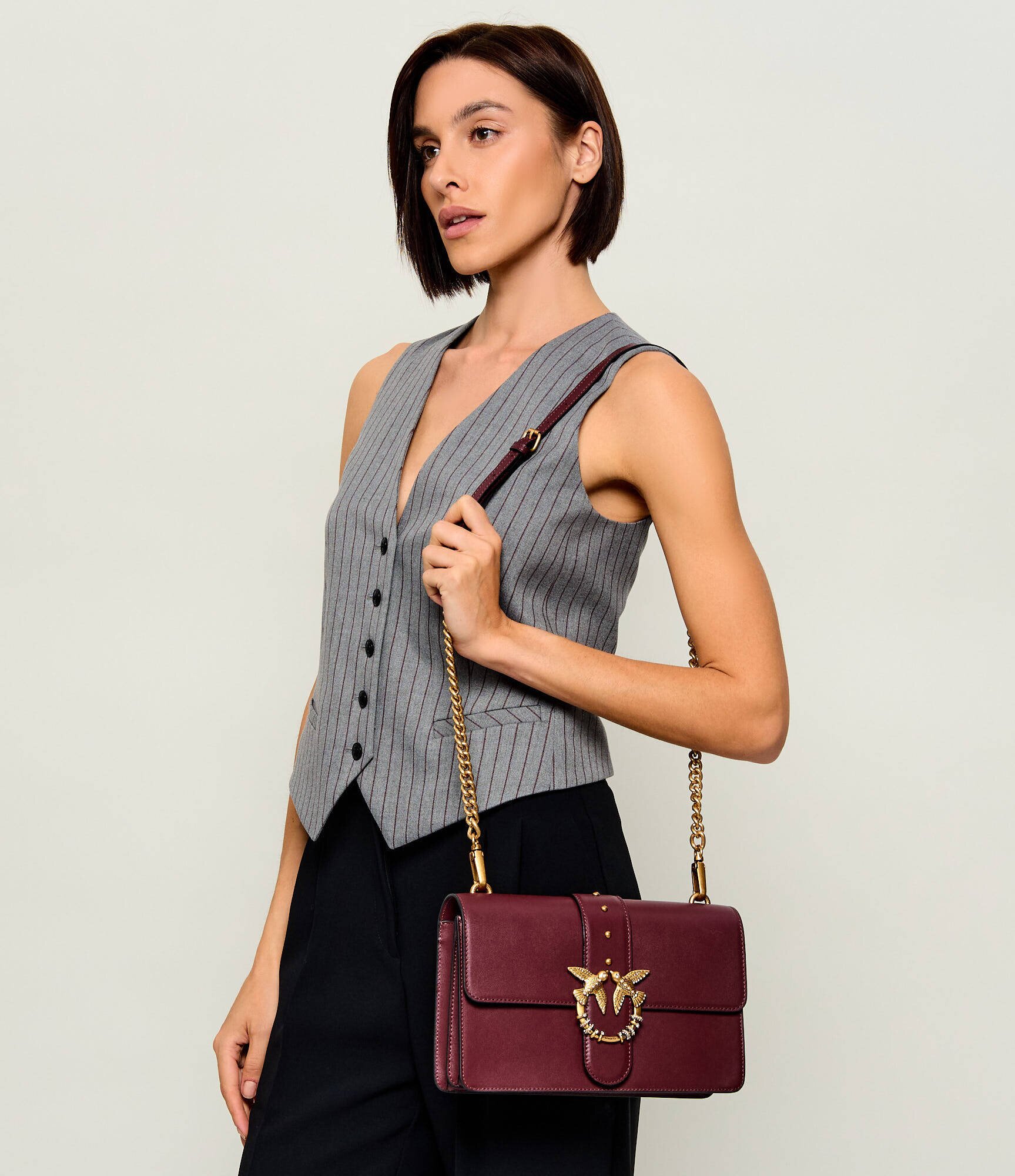 Pinko De piele geantă poștaș Ove One Classic New Buckle