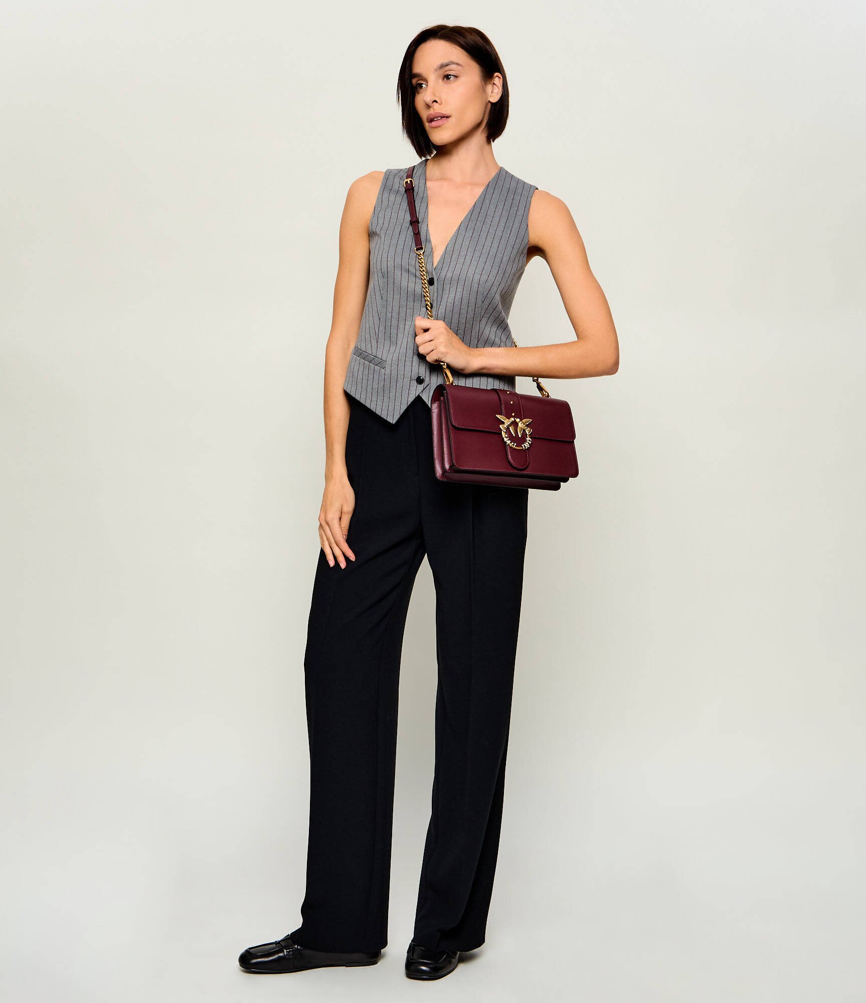 Pinko De piele geantă poștaș Ove One Classic New Buckle