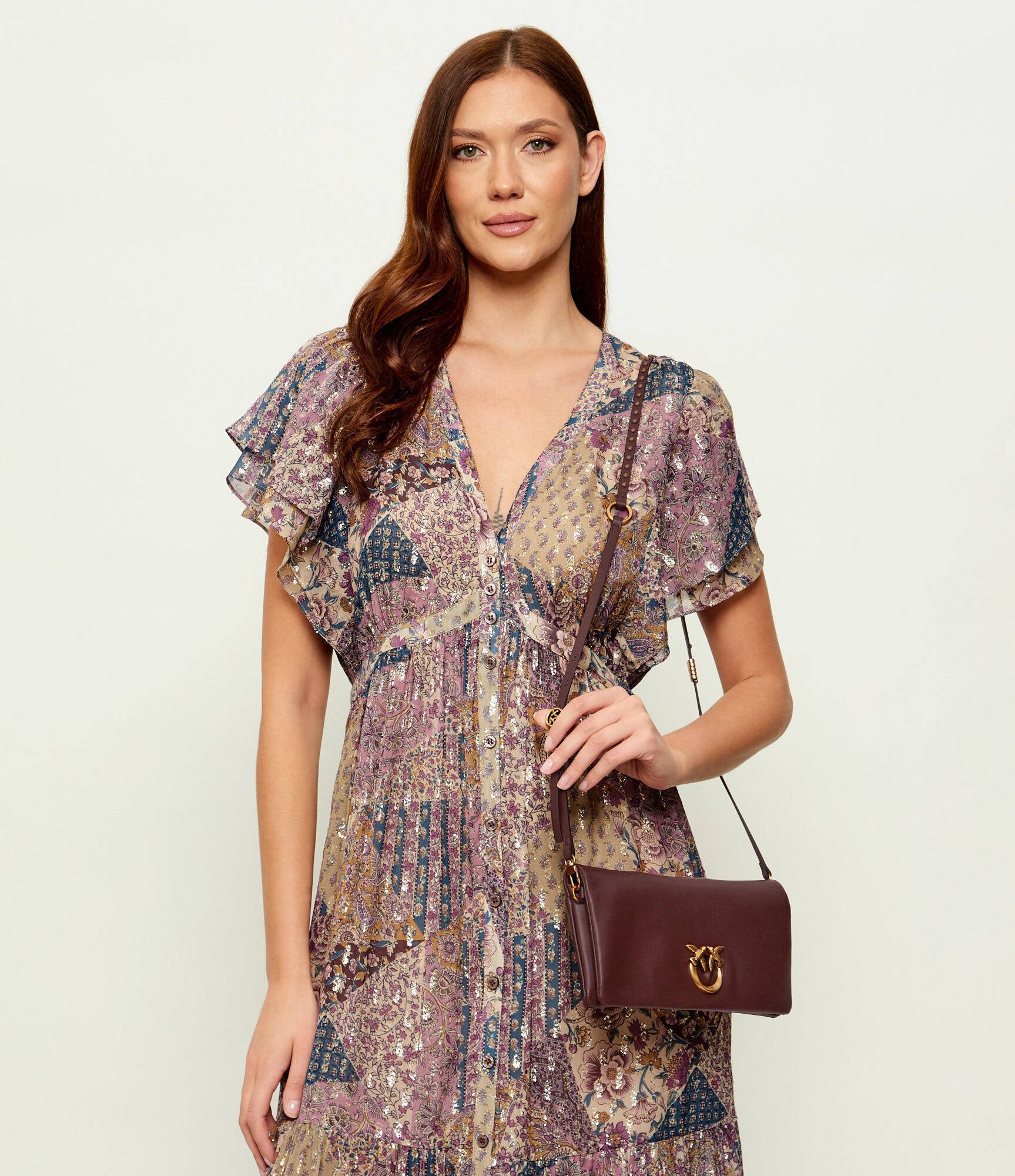 Pinko De piele geantă poștaș/poșetă plic CLICK SOFT HORIZONTAL CLASSIC