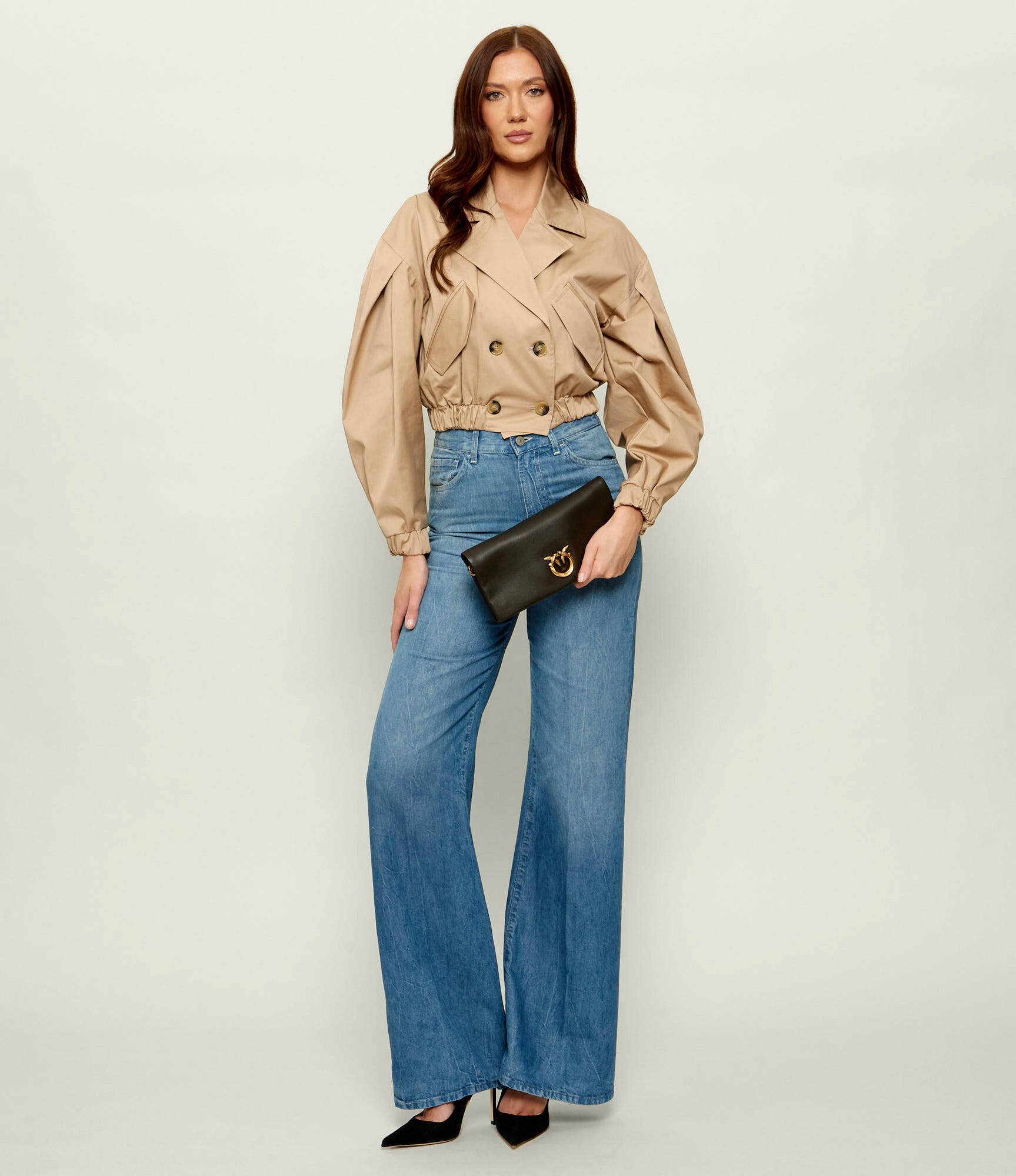 Pinko De piele geantă poștaș/poșetă plic CLICK SOFT HORIZONTAL CLASSIC