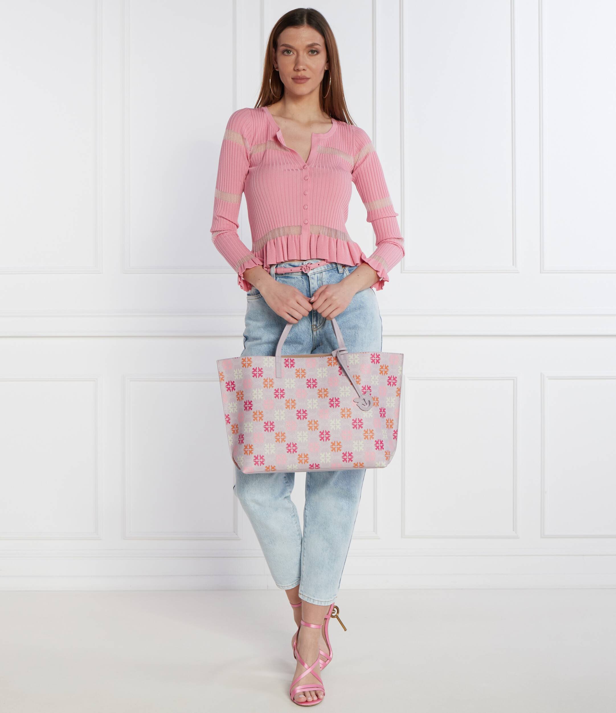 Pinko De piele geantă shopper Carrie