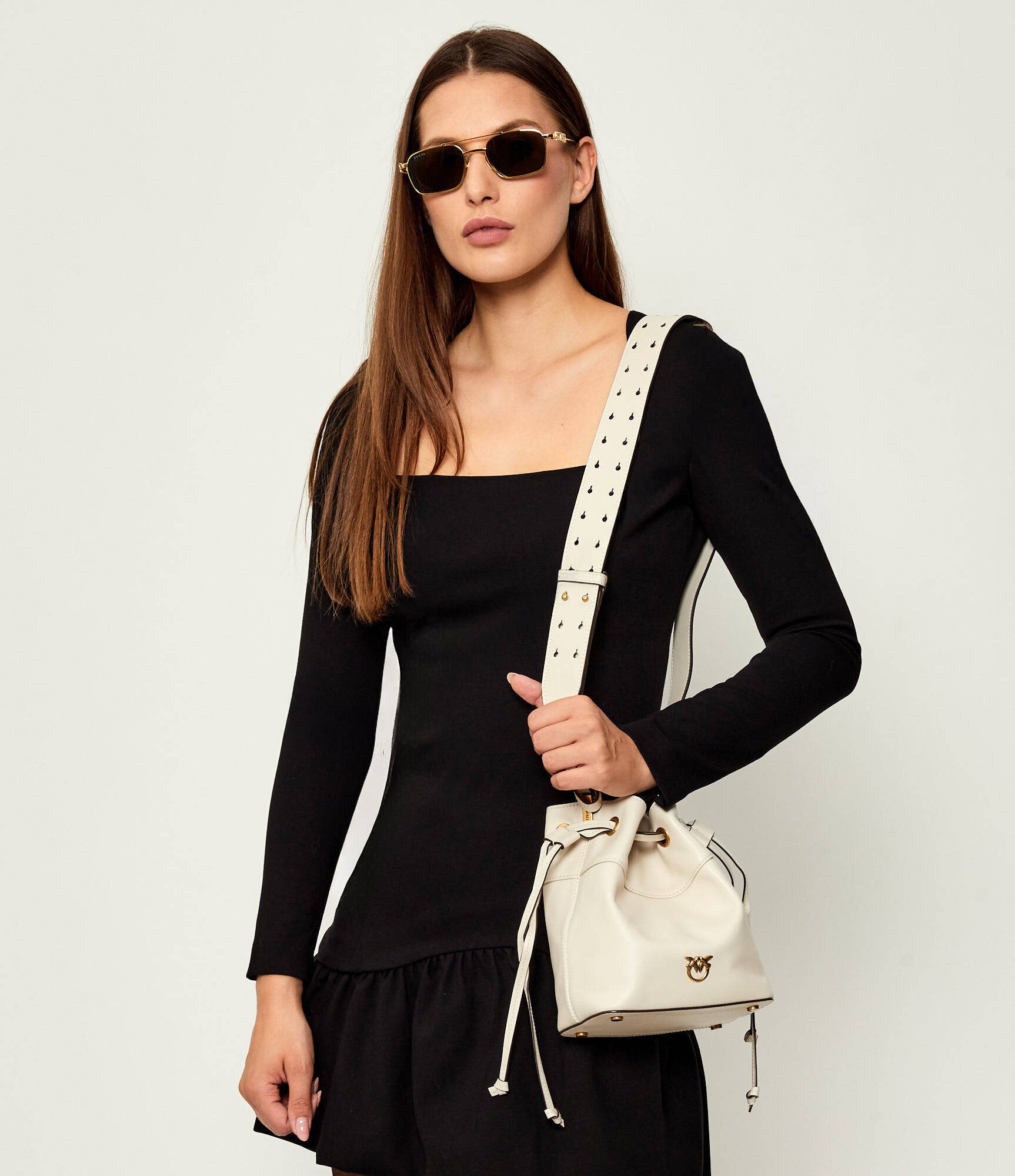 Pinko De piele geantă tip sac Secchiello Mini