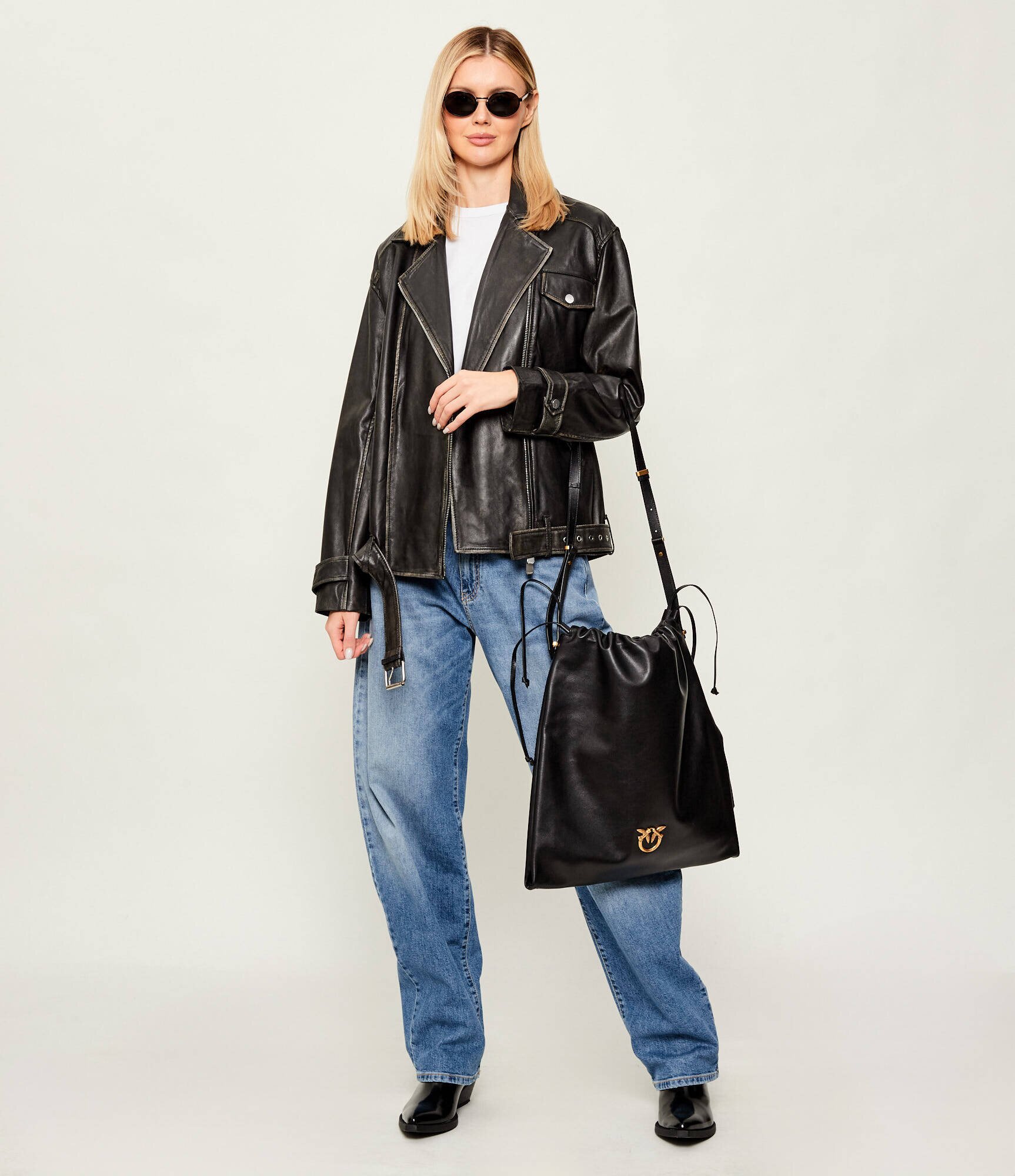 Pinko De piele geantă tip sac SLOUCHY EXTRA