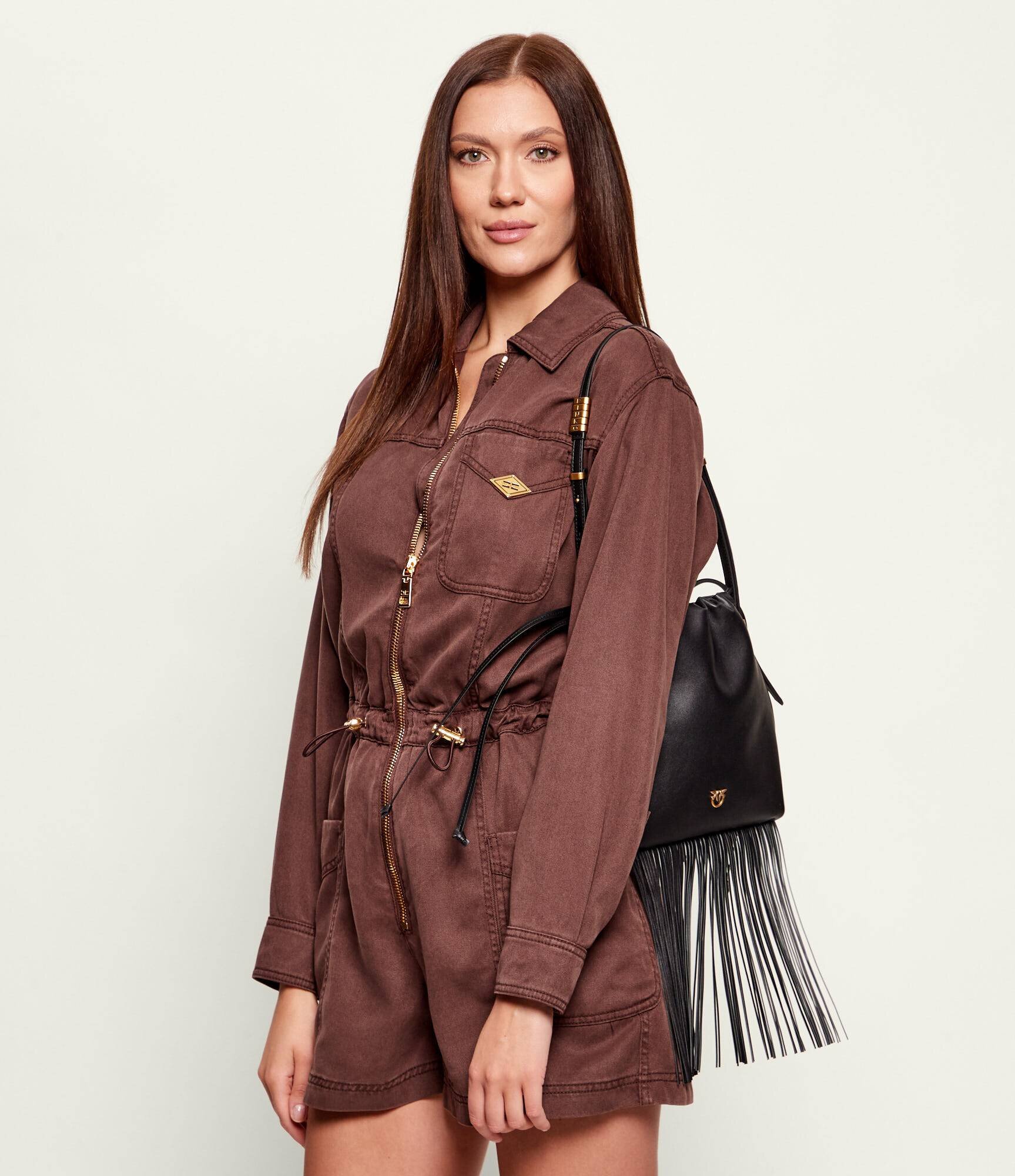 Pinko De piele geantă tip sac SLOUCHY MINI