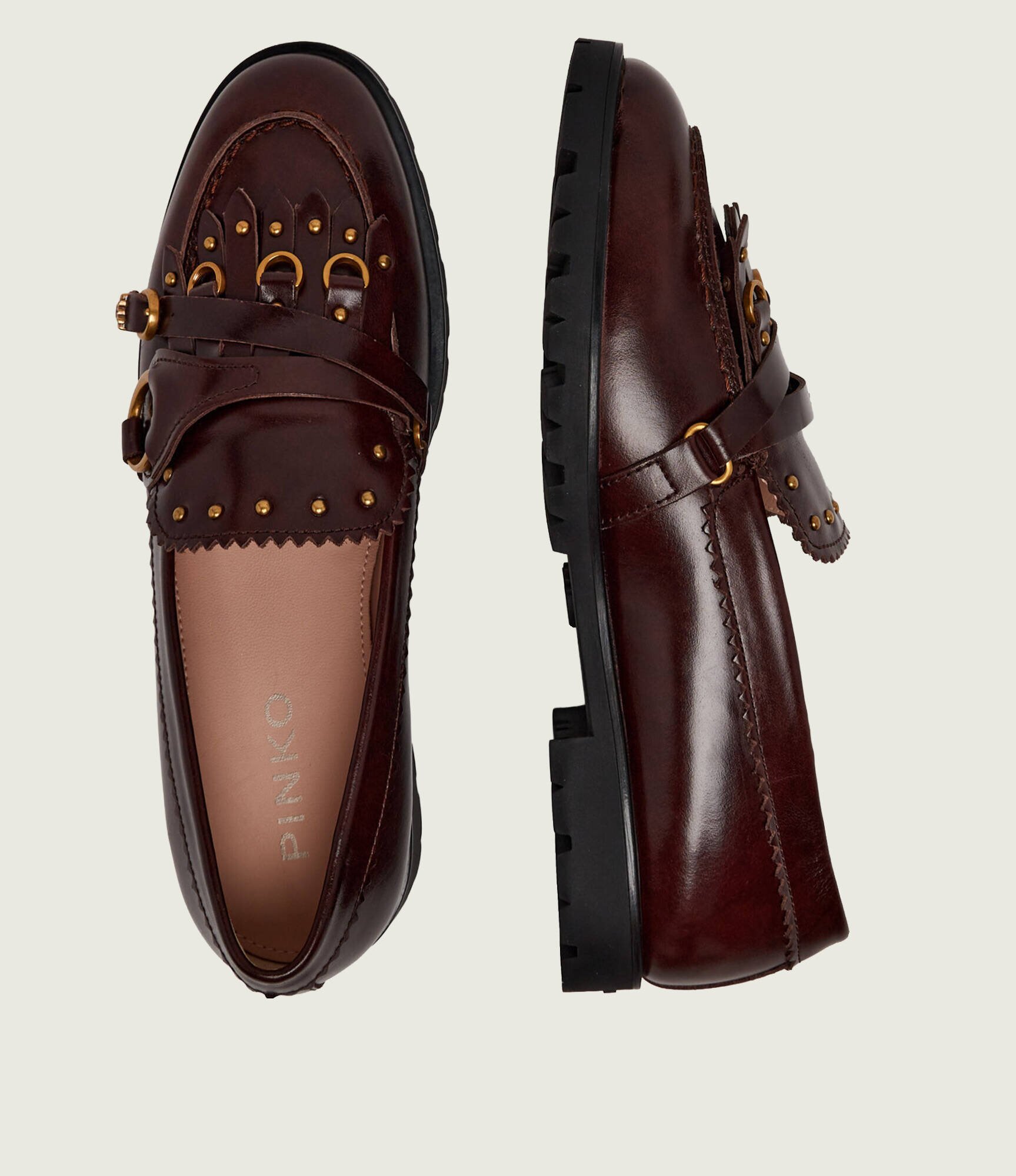 Pinko De piele pantofi loafer Nora 08