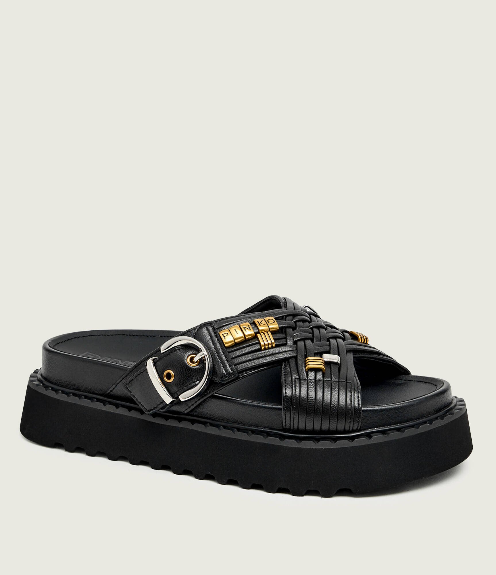 Pinko De piele șlapi KATE 09