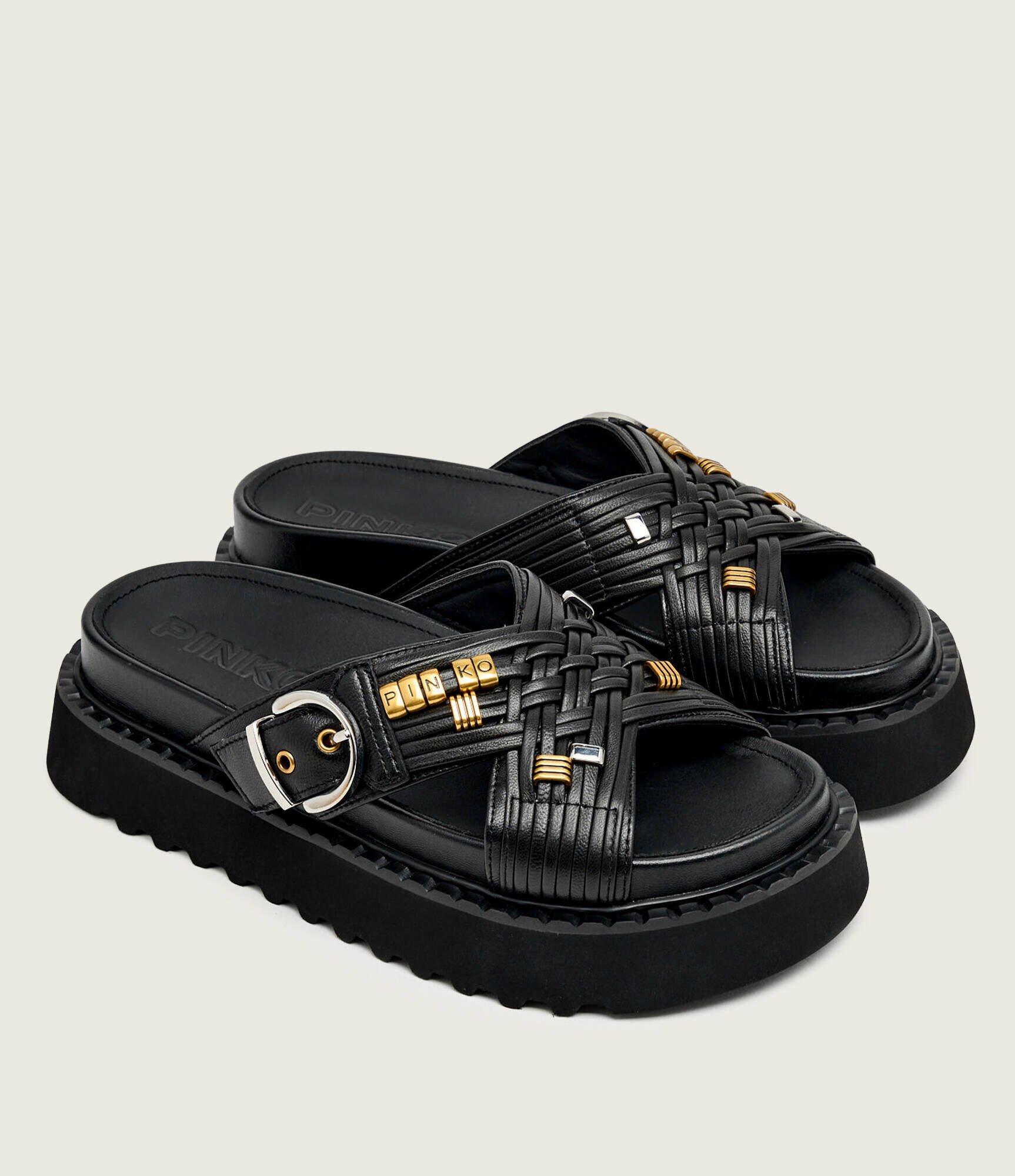 Pinko De piele șlapi KATE 09