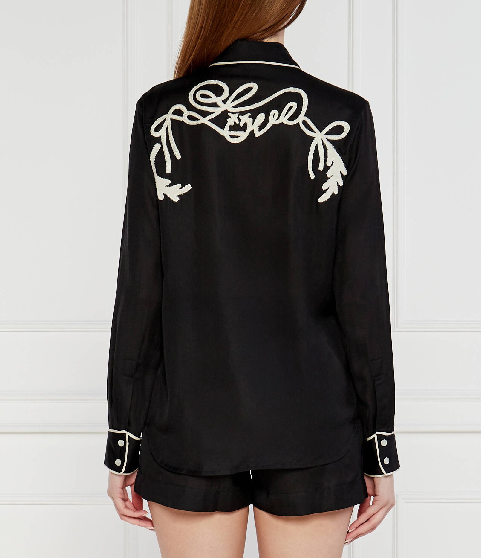 Pinko De satin cămașă RICAMATO | Regular Fit