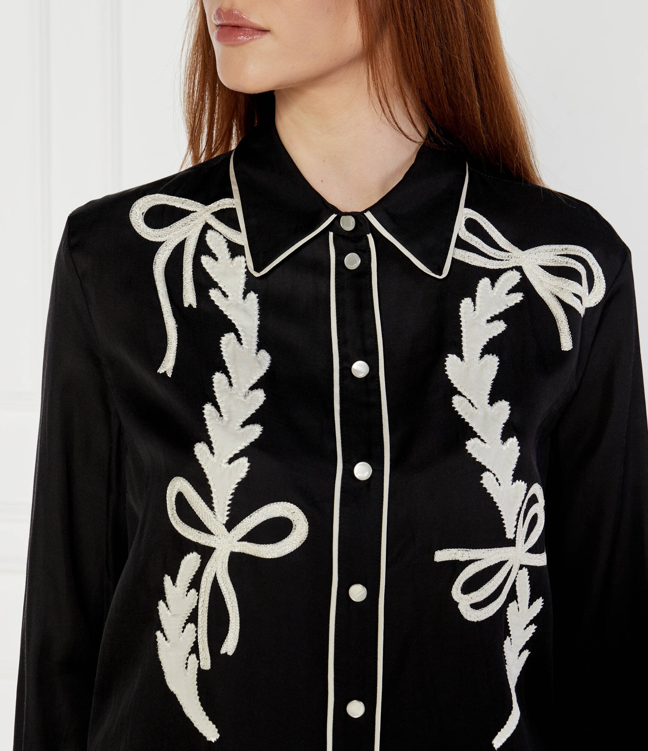 Pinko De satin cămașă RICAMATO | Regular Fit