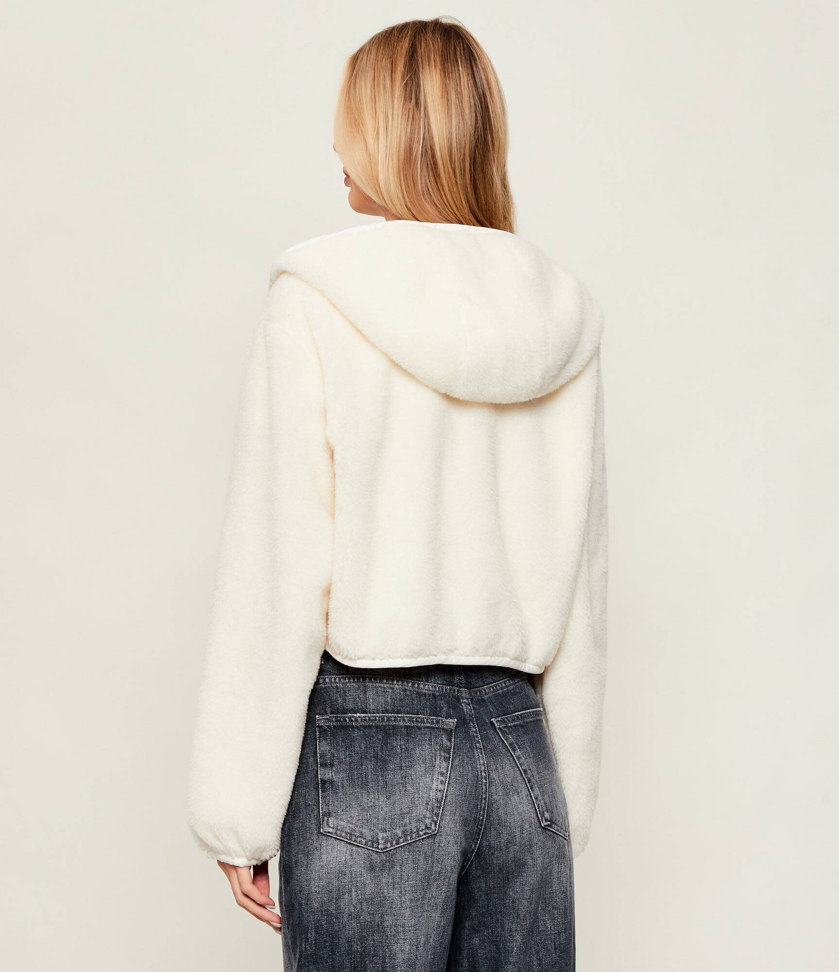 Pinko Din fleece geacă Milagros | Cropped Fit cu adaos de lână
