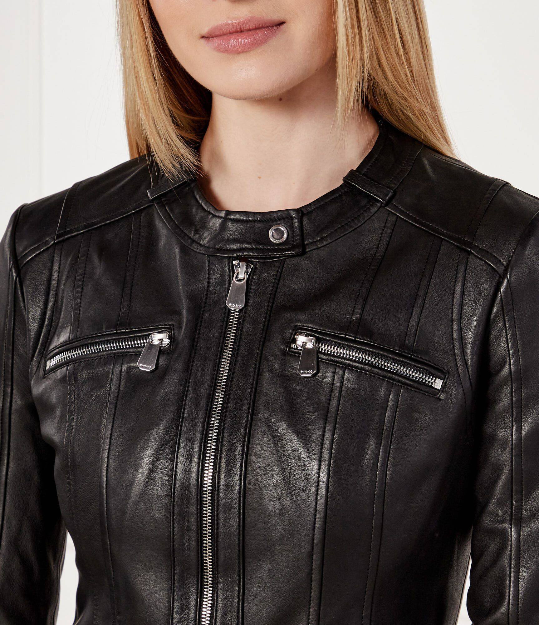 Pinko Geacă de piele Borderline | Slim Fit