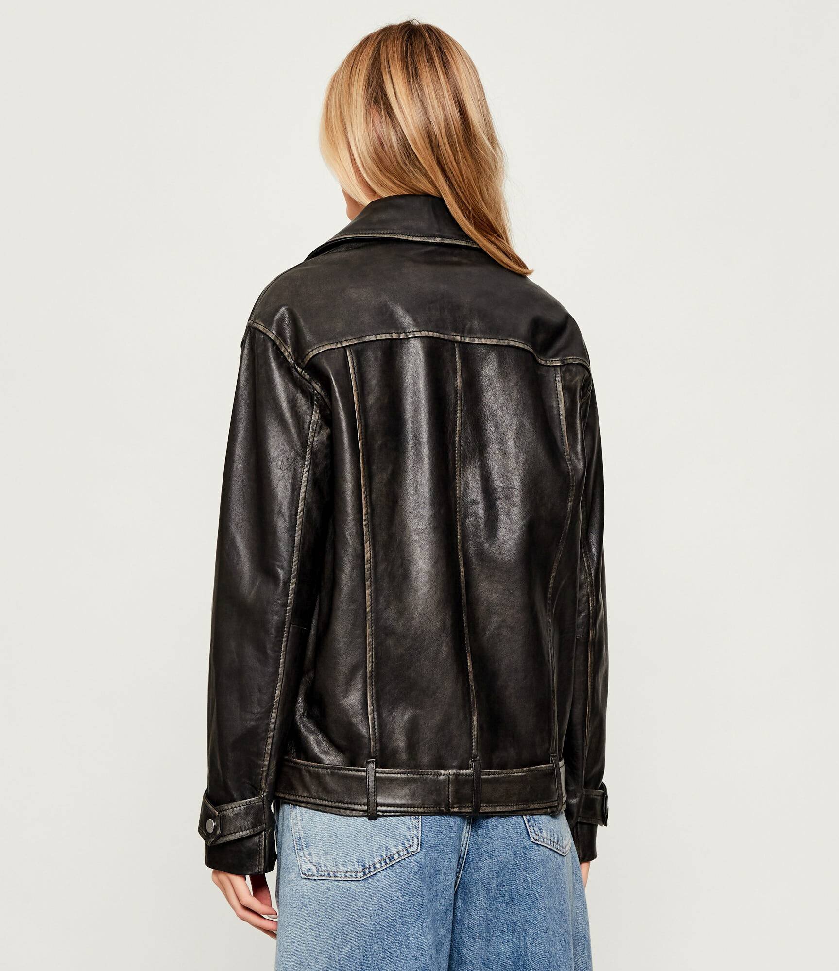 Pinko Geacă de piele CACIOPEPE | Oversize fit