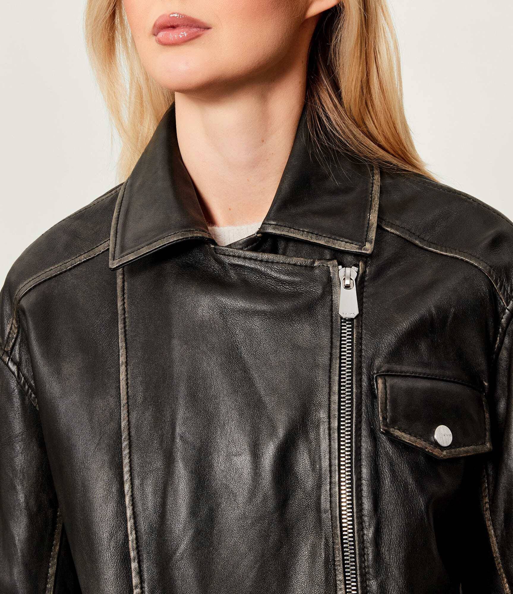Pinko Geacă de piele CACIOPEPE | Oversize fit