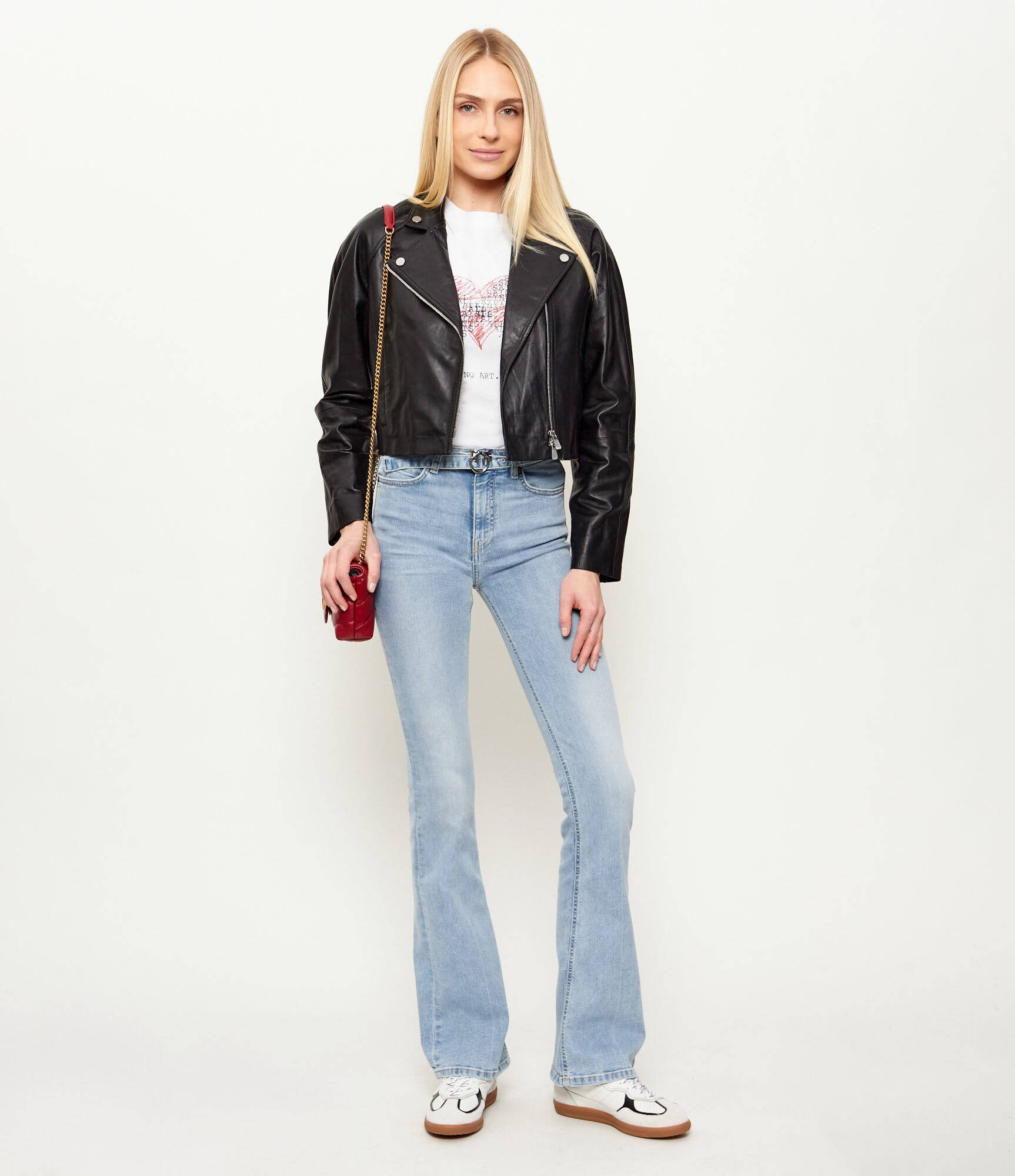 Pinko Geacă de piele CARLENE | Cropped Fit