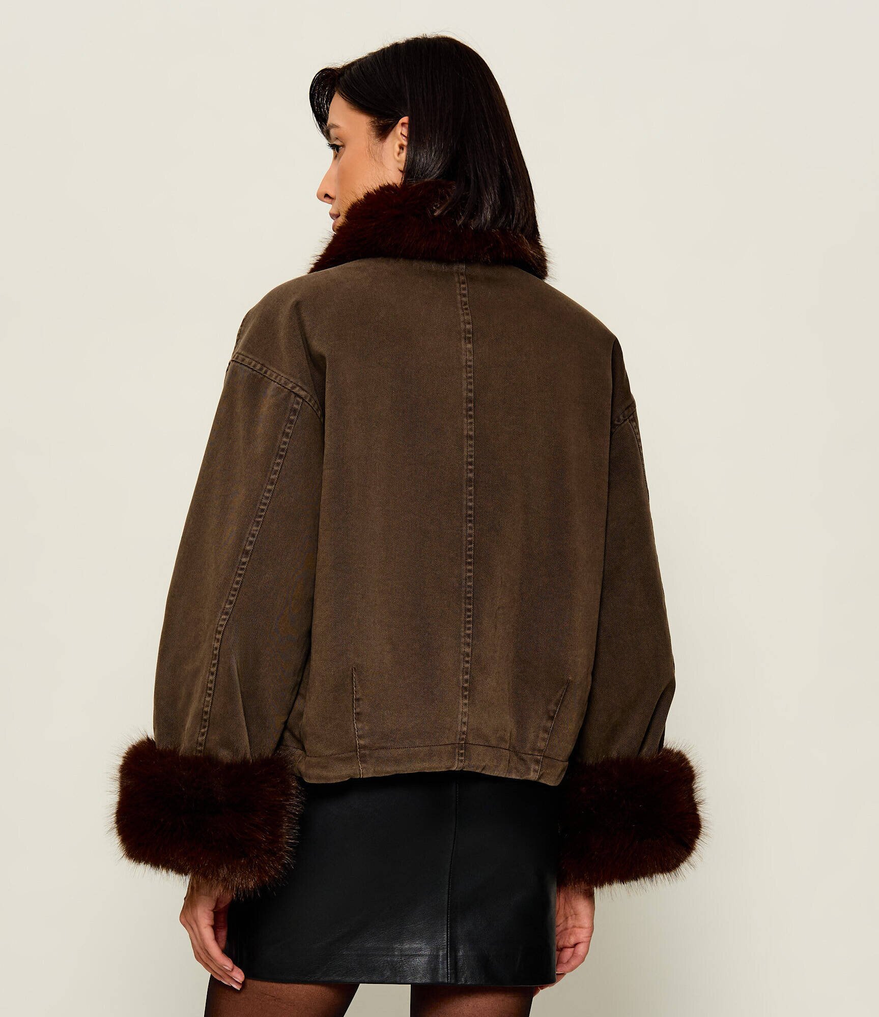 Pinko Geacă parka Garlate | Cropped Fit | shearling