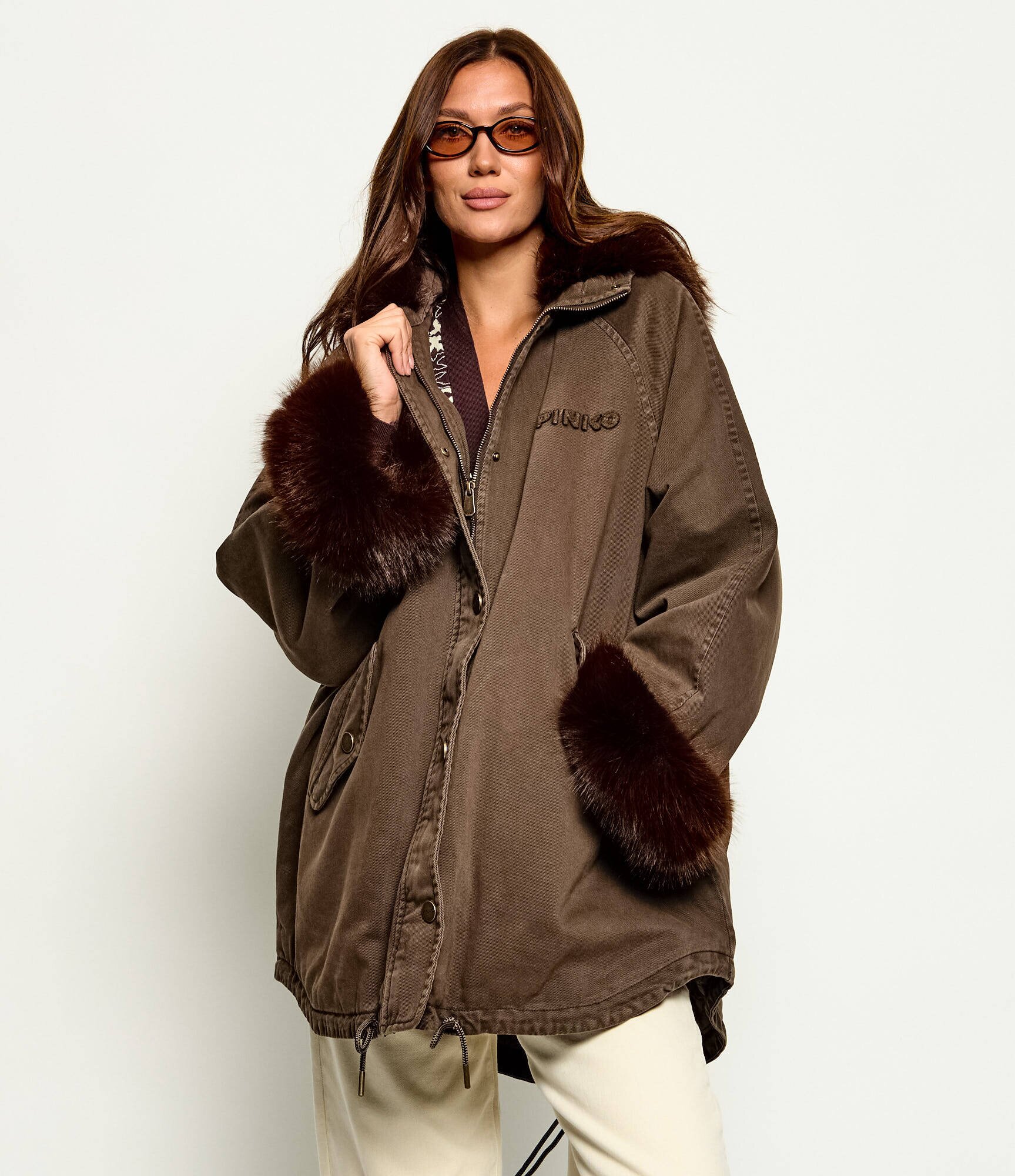 Pinko Geacă parka Patria | Loose fit | shearling