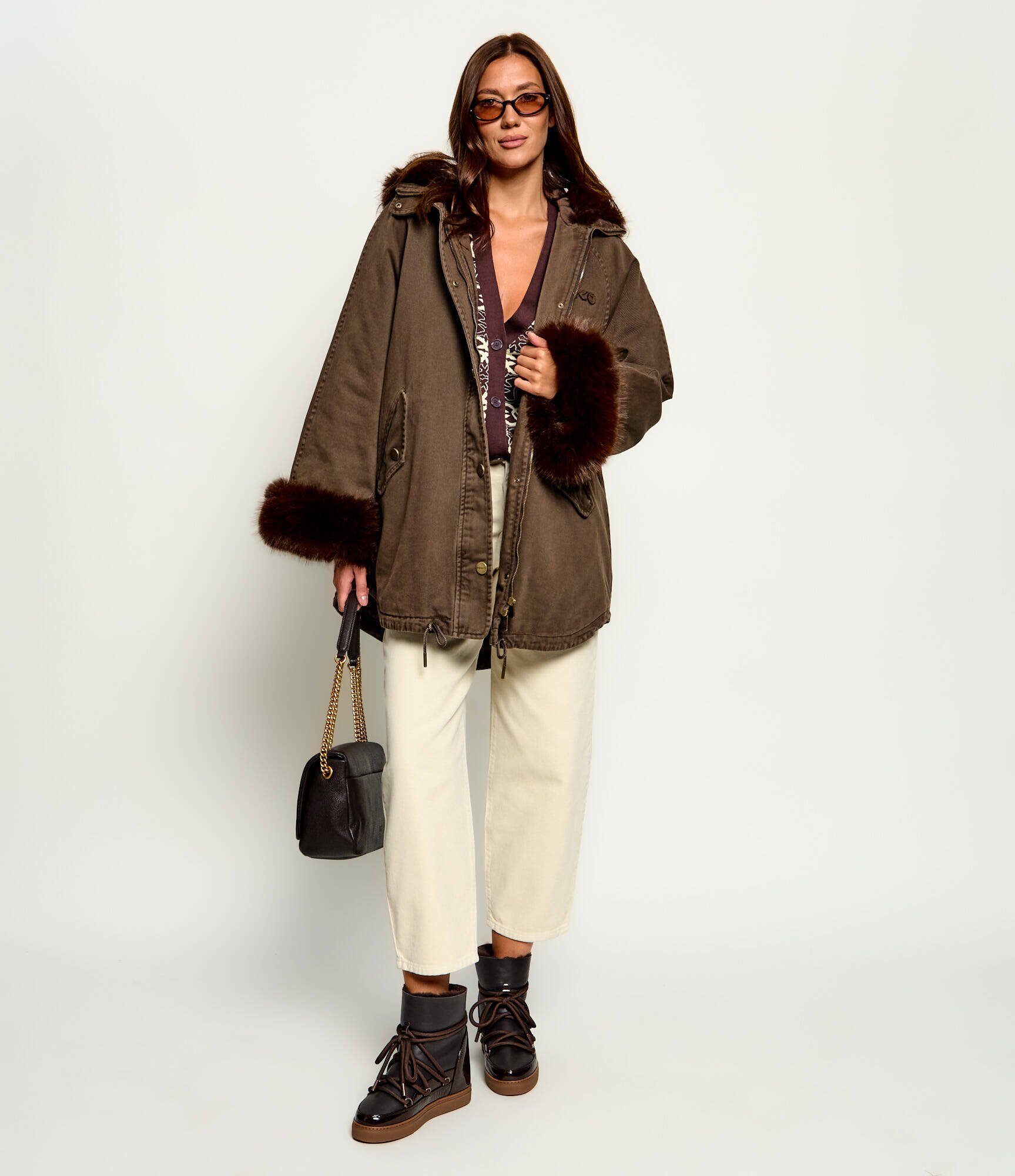Pinko Geacă parka Patria | Loose fit | shearling