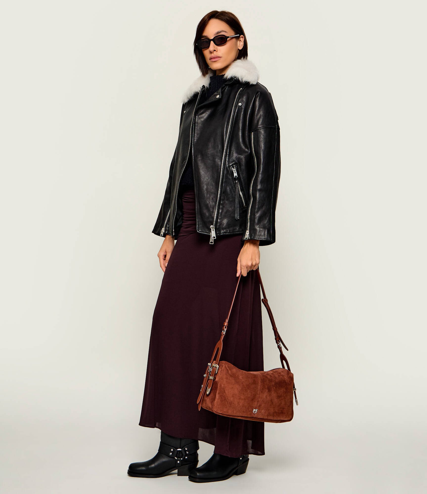 Pinko Geantă pe umăr 24 Classic | piele întoarsă