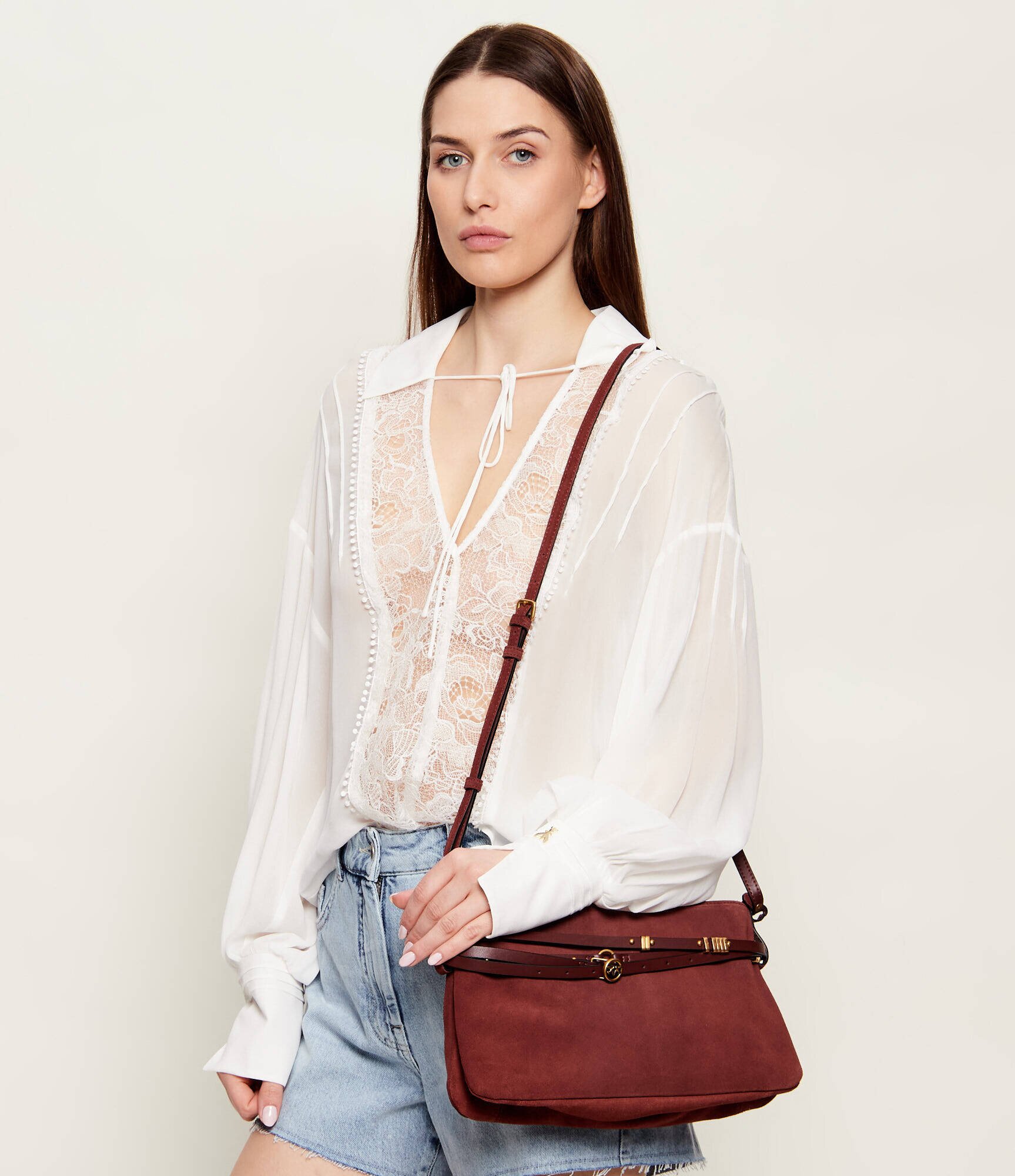 Pinko Geantă pe umăr BELT BAG CLASSIC | piele întoarsă