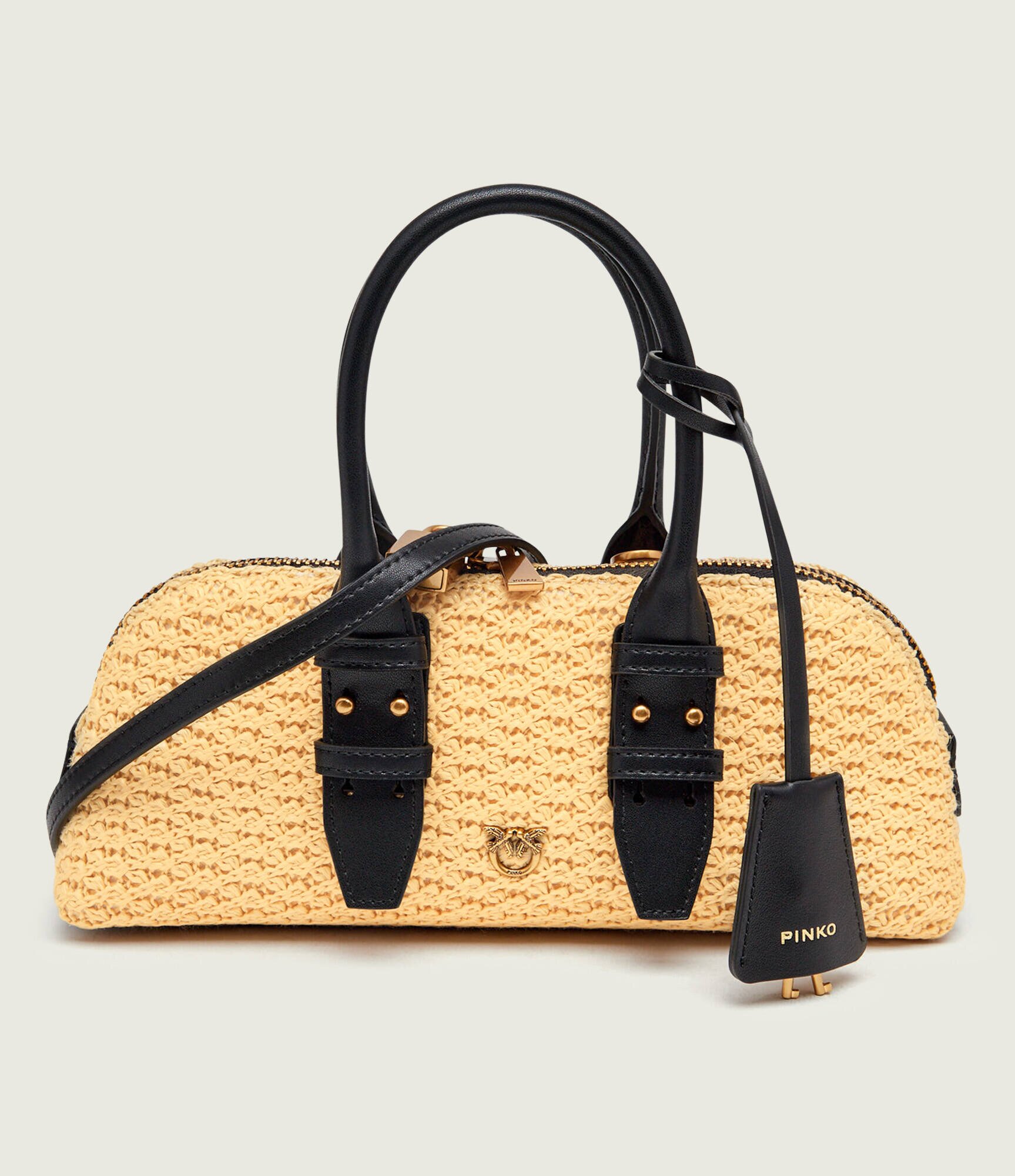 Pinko Geantă pe umăr BOWLING BAG cu adaos de piele
