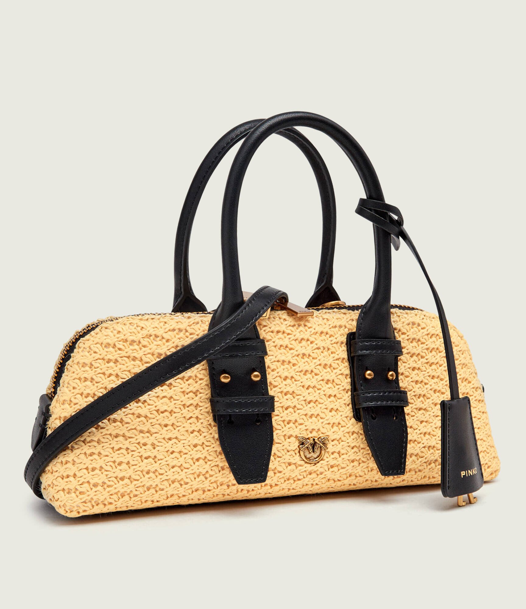 Pinko Geantă pe umăr BOWLING BAG cu adaos de piele