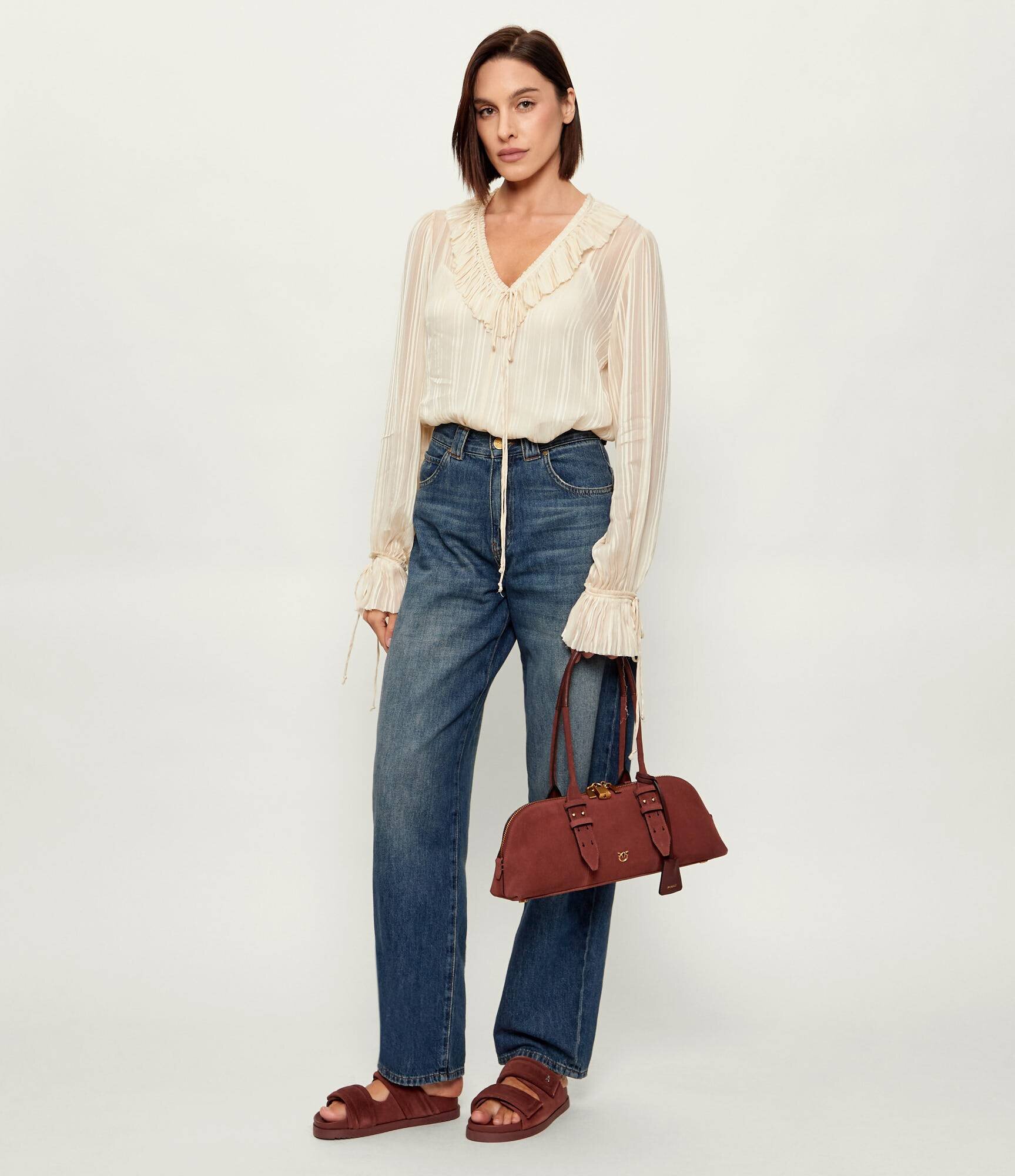 Pinko Geantă pe umăr BOWLING BIG | piele întoarsă