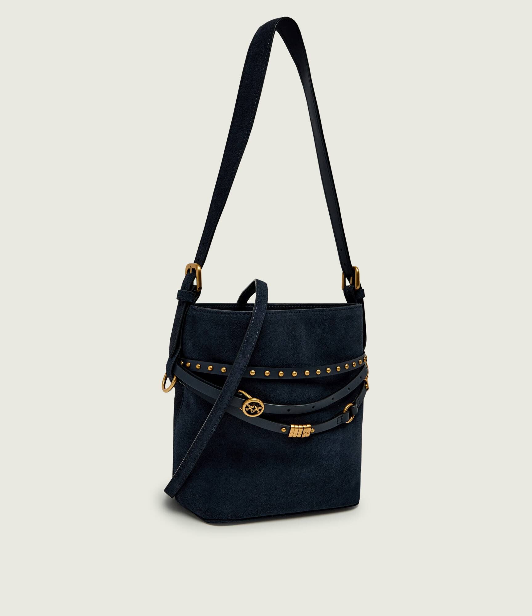 Pinko Geantă pe umăr Bucket Belt Mini | piele întoarsă