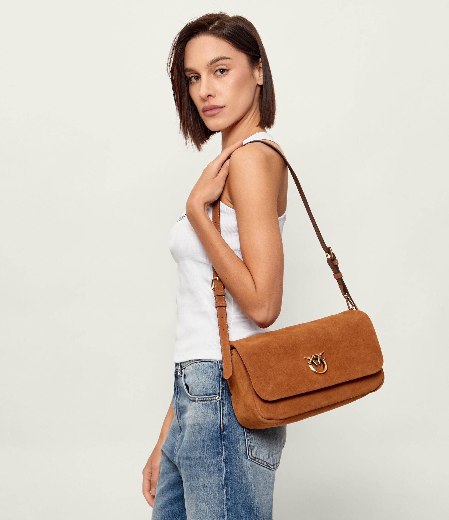 Pinko Geantă pe umăr CLICK SOFT HANDLE | piele întoarsă