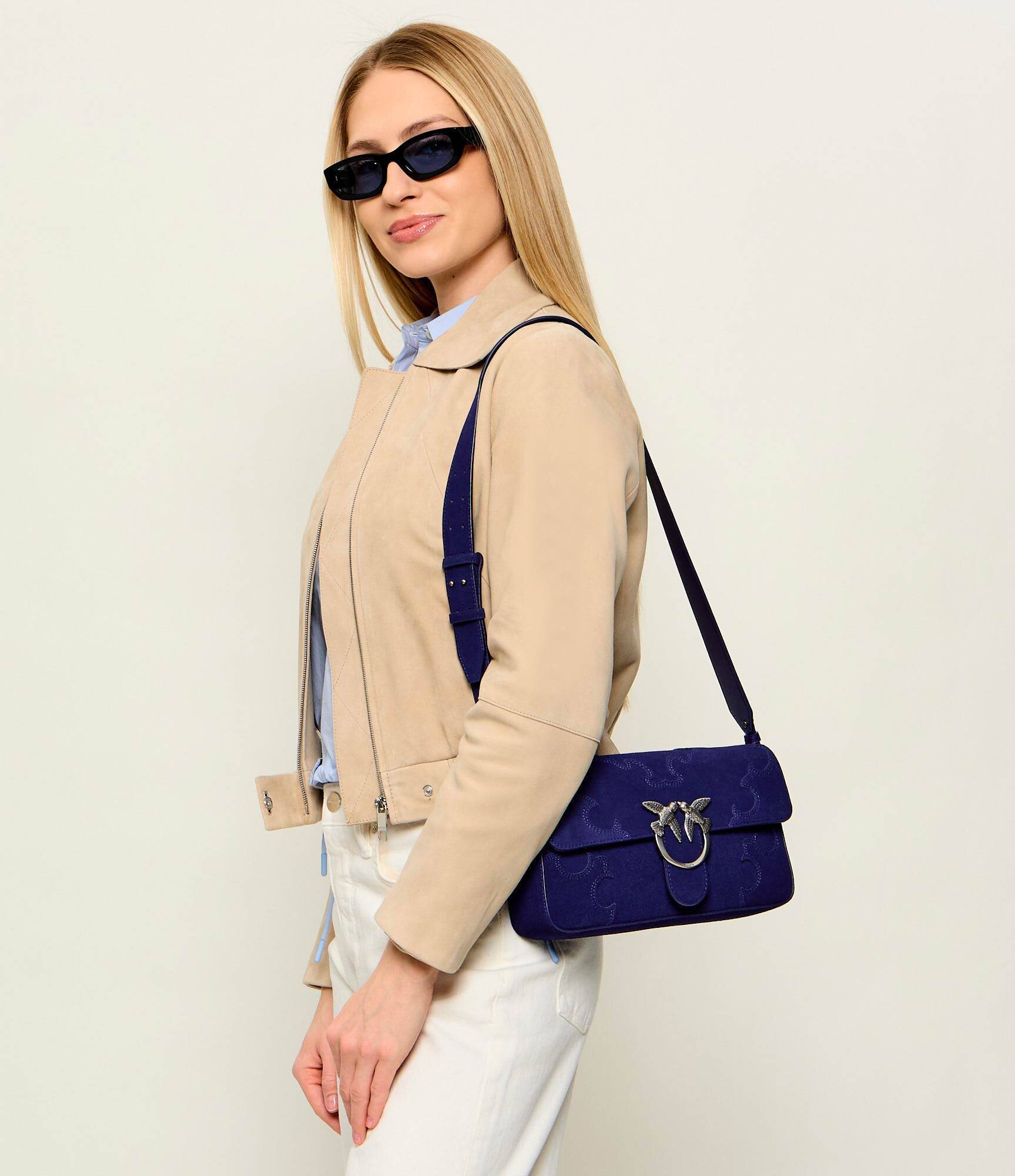 Pinko Geantă pe umăr Love One Slouchy Classic | piele întoarsă