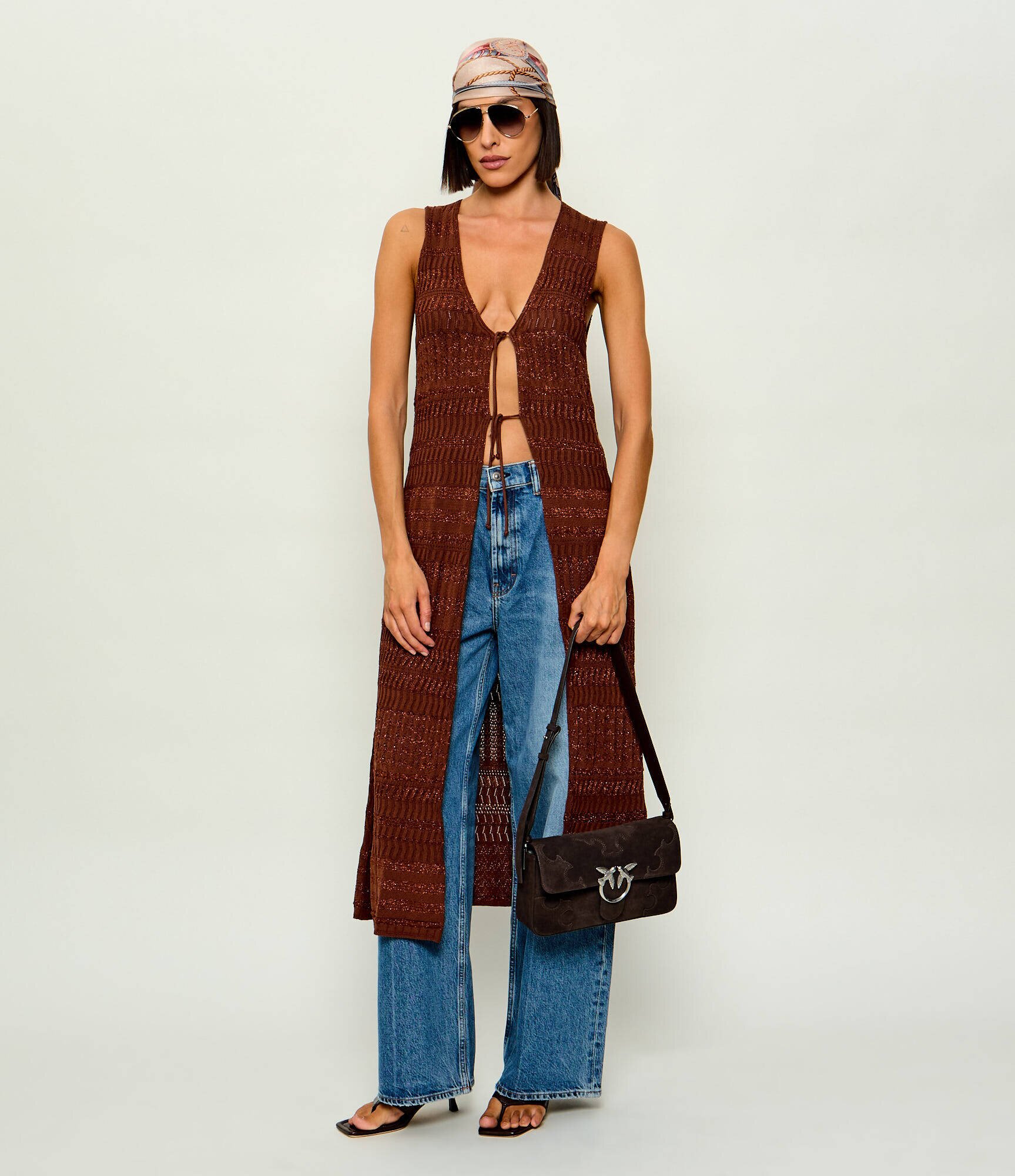 Pinko Geantă pe umăr LOVE ONE SLOUCHY CLASSIC | piele întoarsă