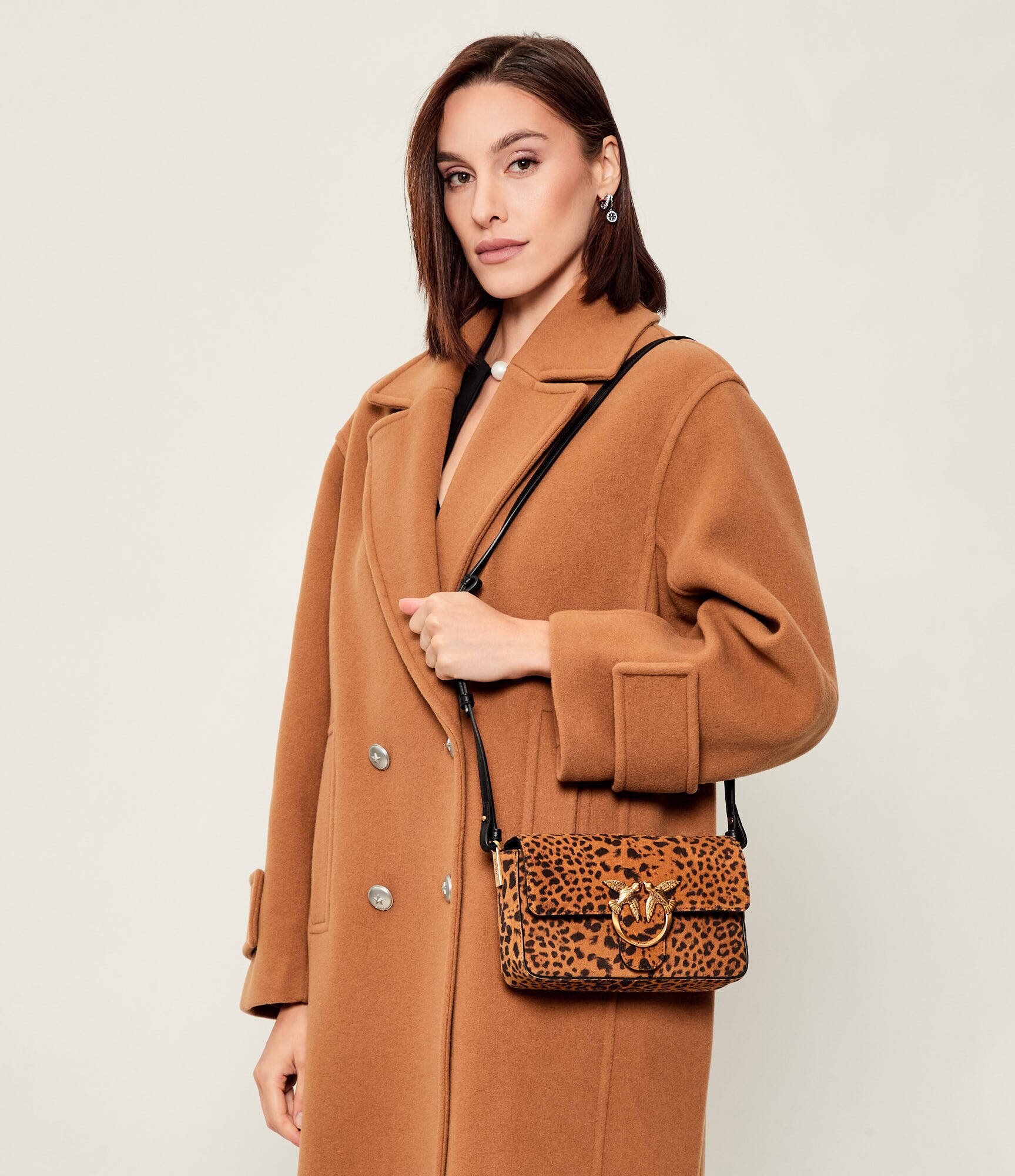 Pinko Geantă pe umăr LOVE ONE SLOUCHY MINI | piele întoarsă