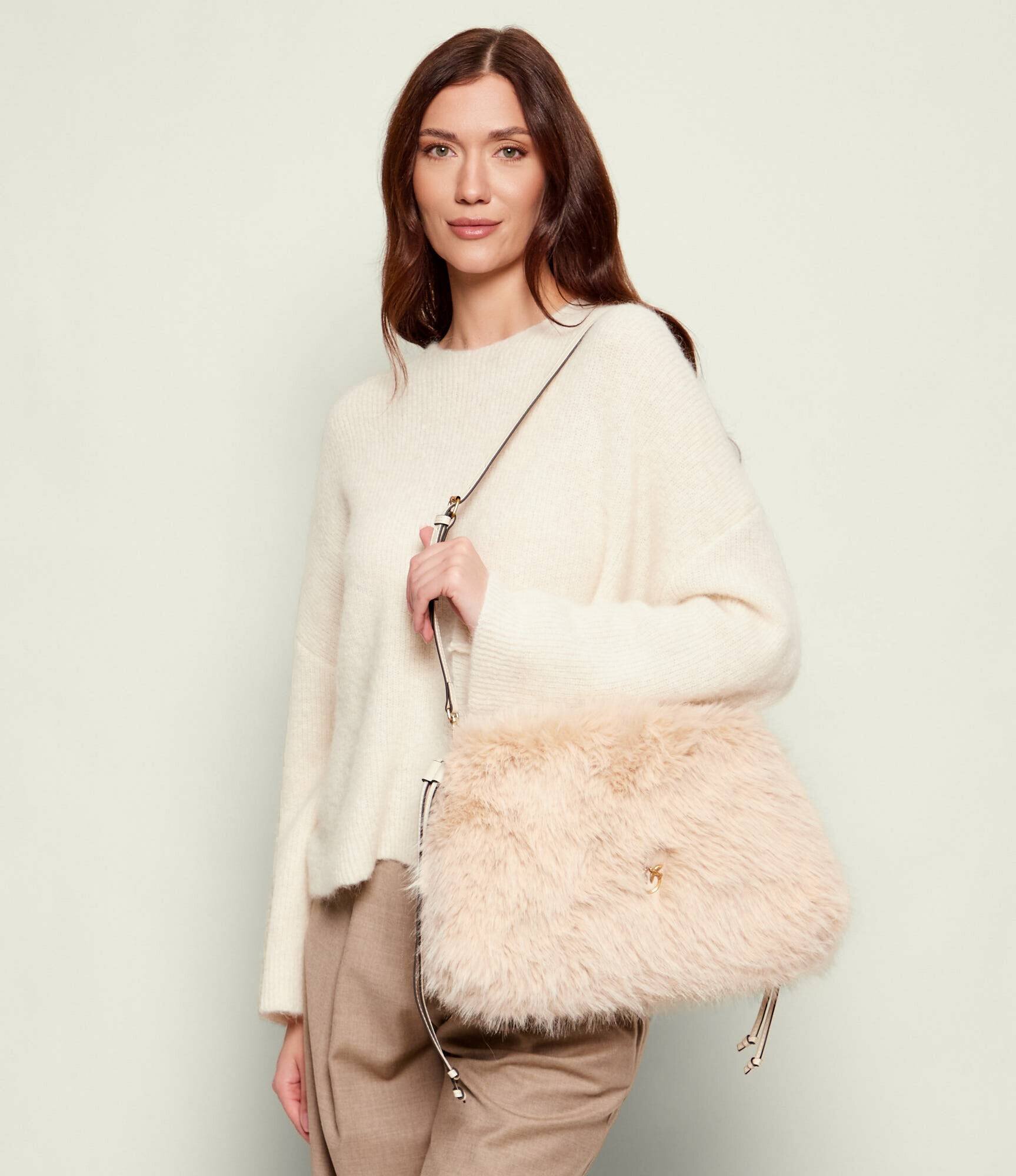 Pinko Geantă pe umăr Maxi Clutch cu adaos de piele