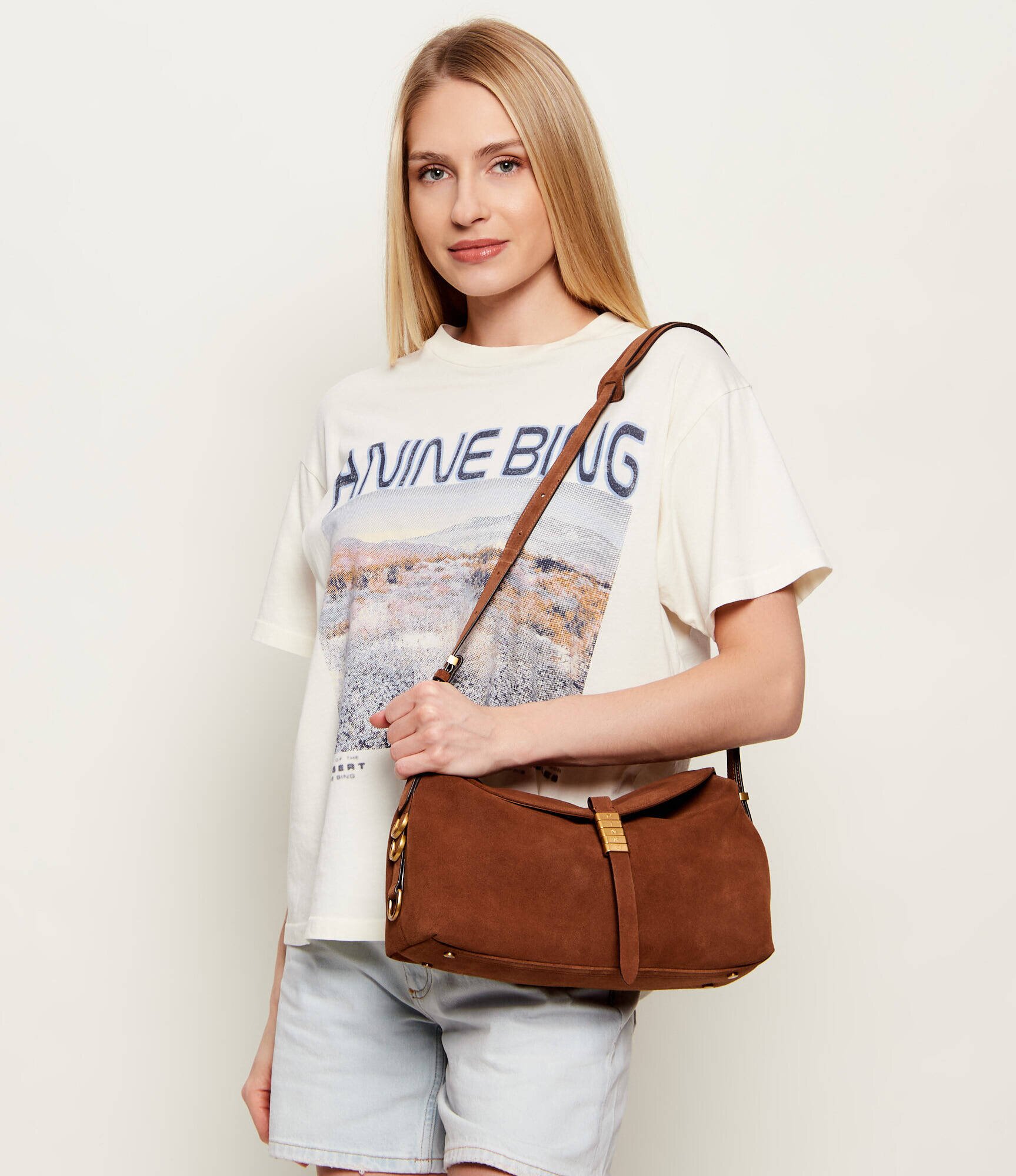 Pinko Geantă pe umăr SADDLE CLASSIC | piele întoarsă