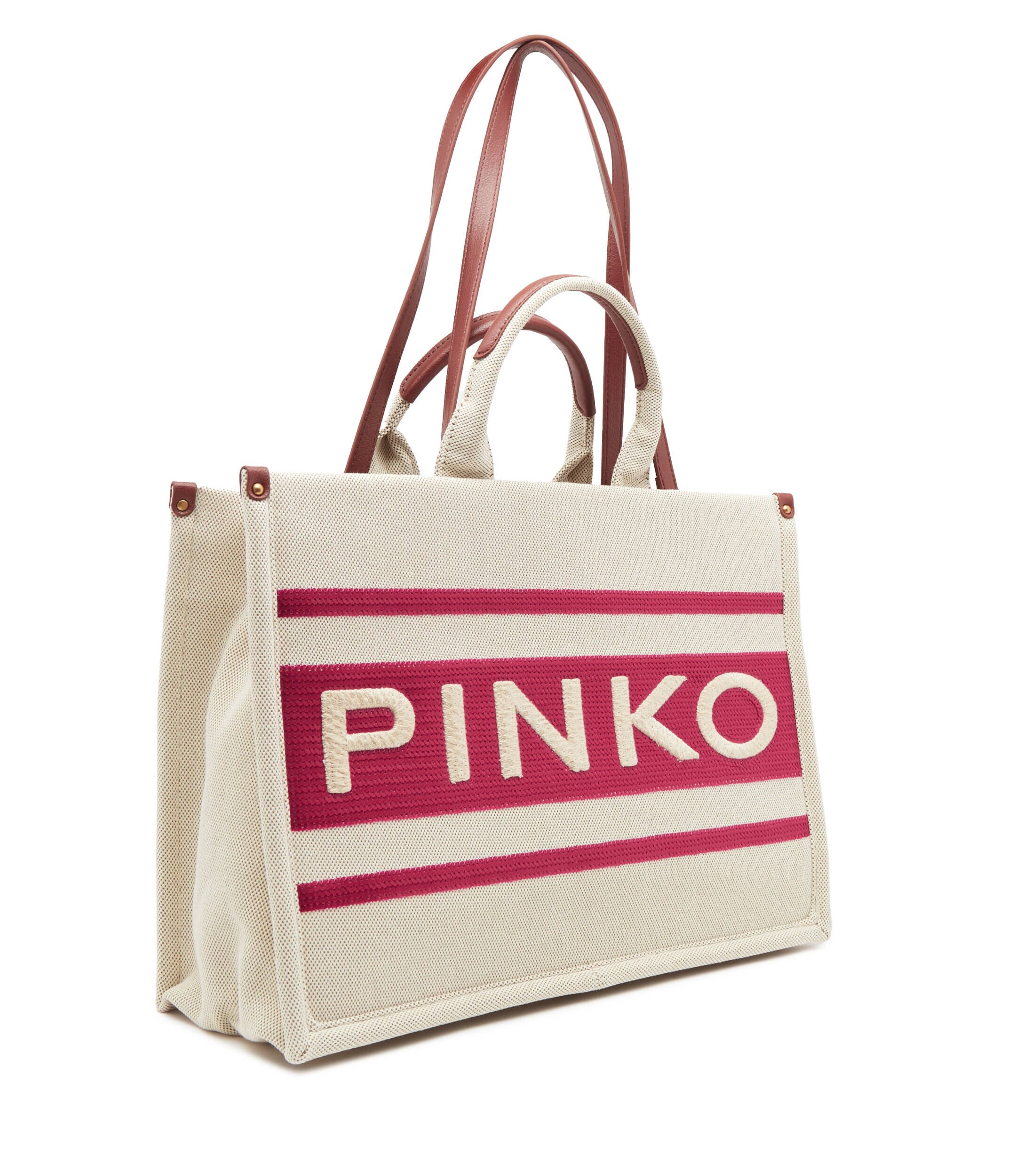 Pinko Geantă pe umăr Shopper Canvas Riciclato