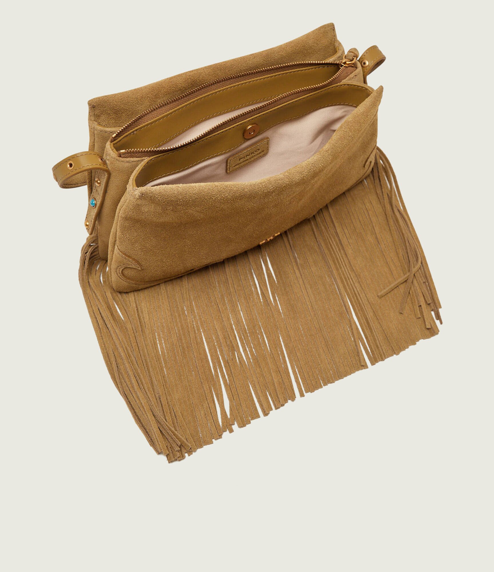 Pinko Geantă pe umăr TRIPLET MINI FRINGES | piele întoarsă